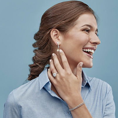 diamond jewelry on a woman