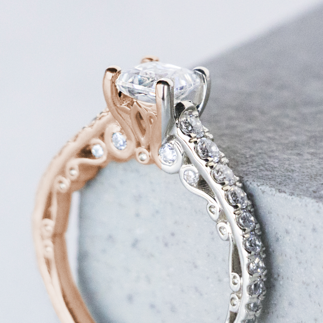 rose vs white gold engagement ring