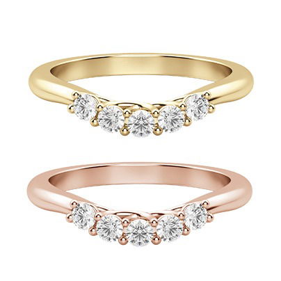 yellow and rose gold rings