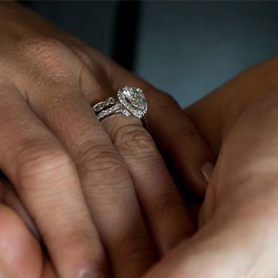 wedding rings on a hand