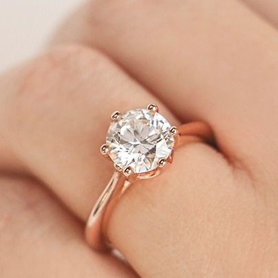 a round cut solitaire ring