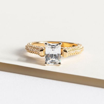 an emerald cut engagement ring