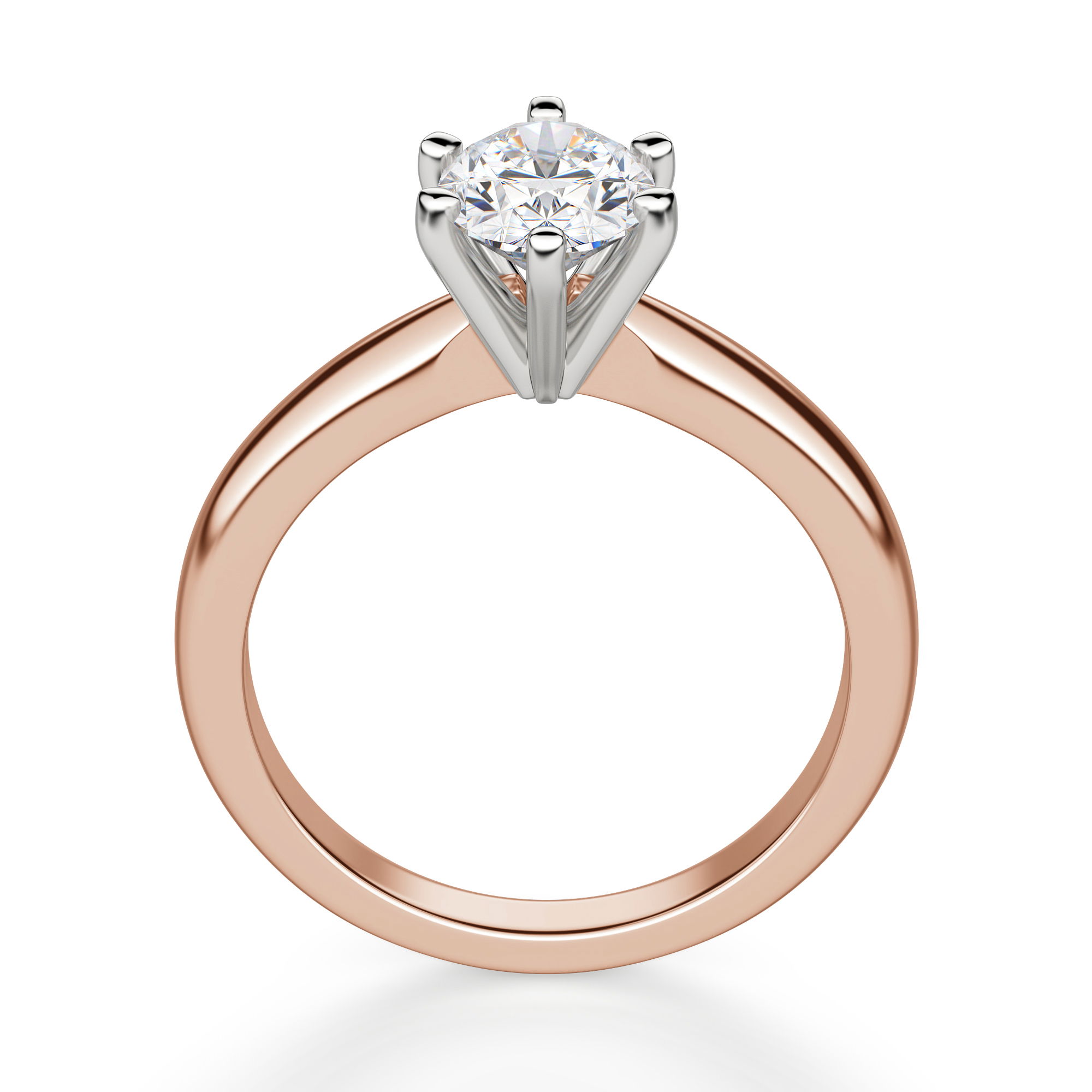 Tapered Classic 6 Prong Solitaire Oval Cut Engagement Ring