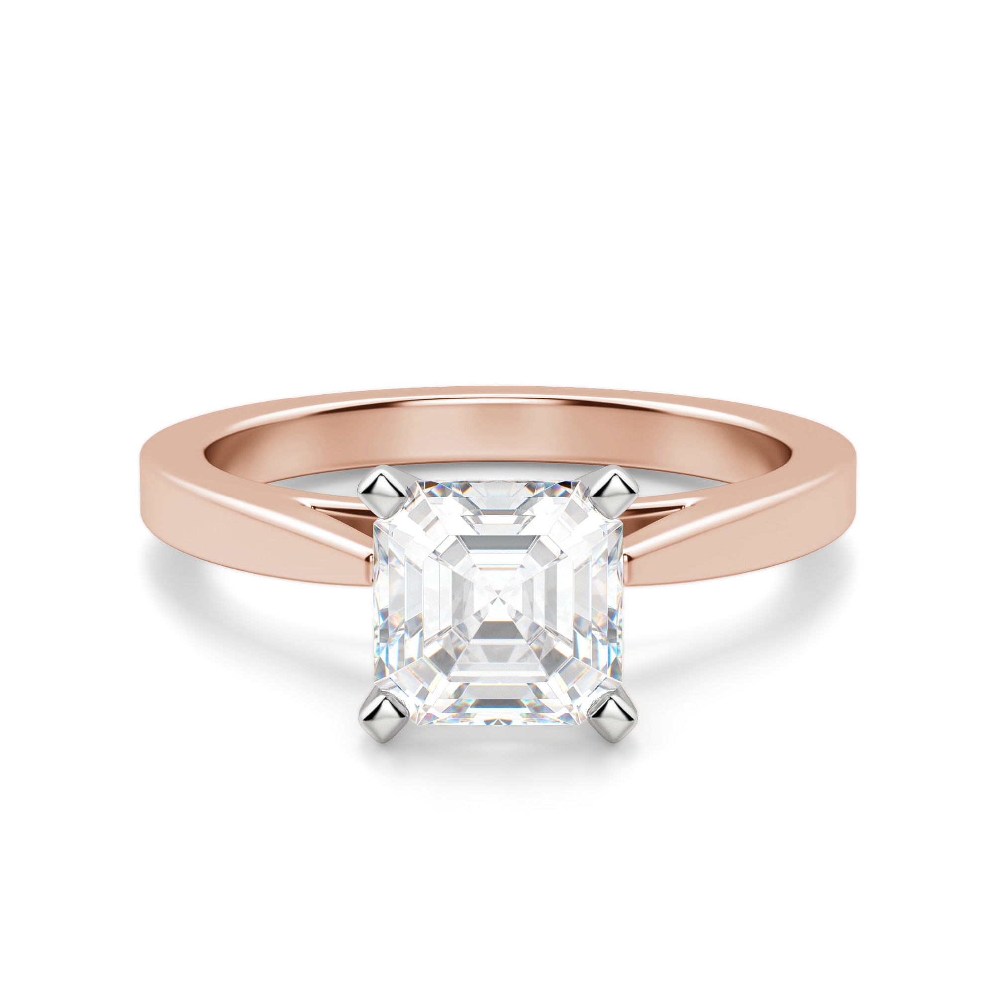 Cathedral Asscher Cut Engagement Ring