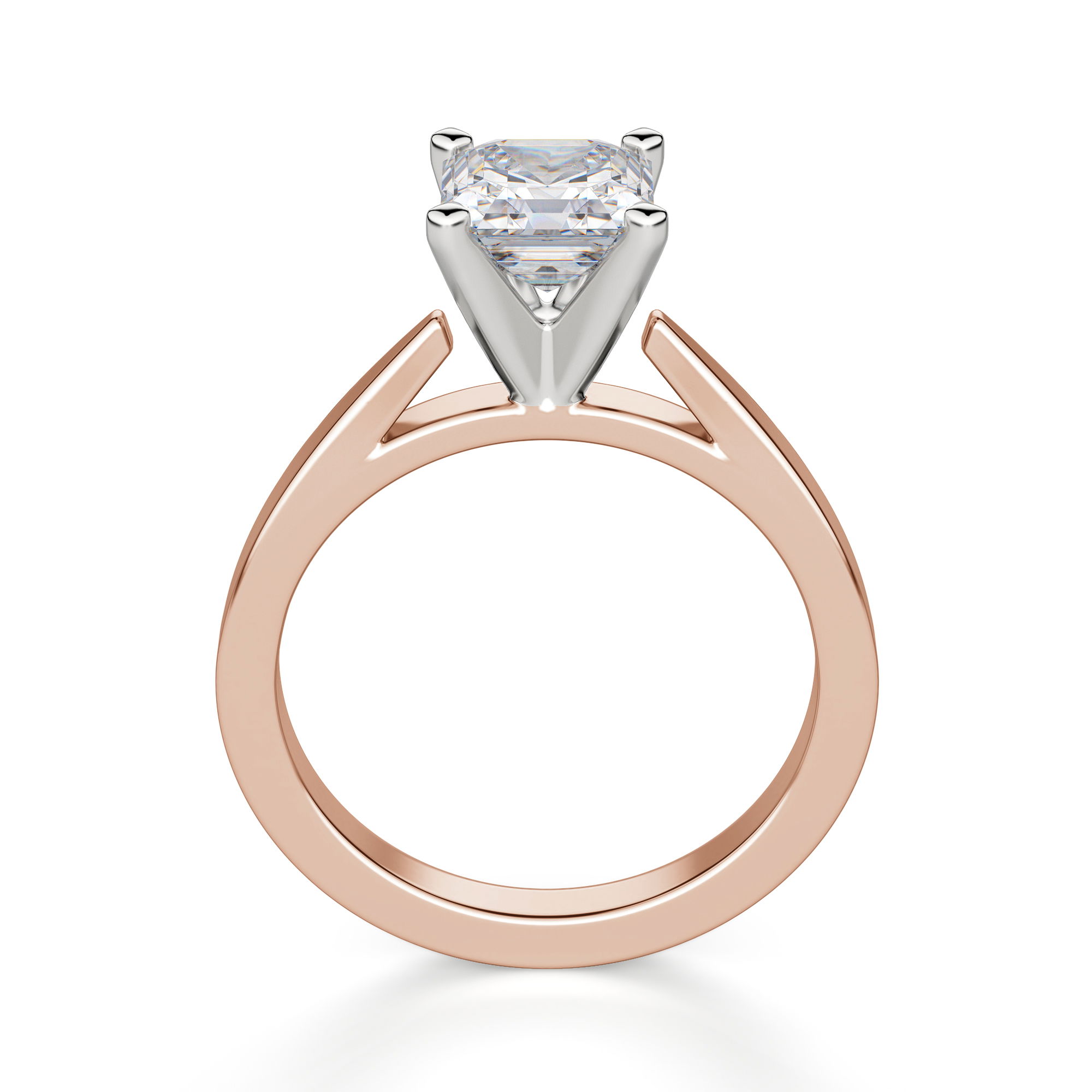 Cathedral Asscher Cut Engagement Ring