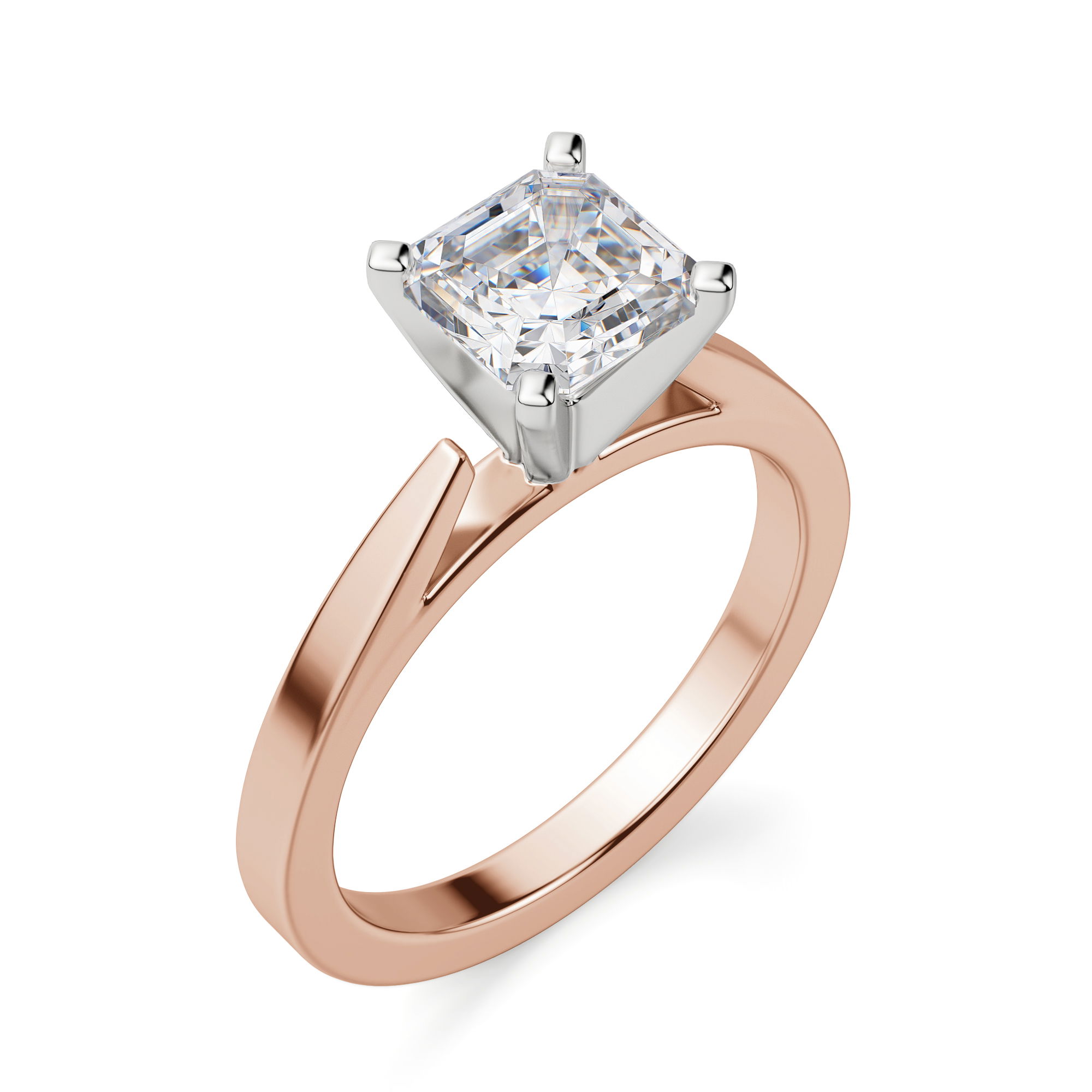 Cathedral Asscher Cut Engagement Ring