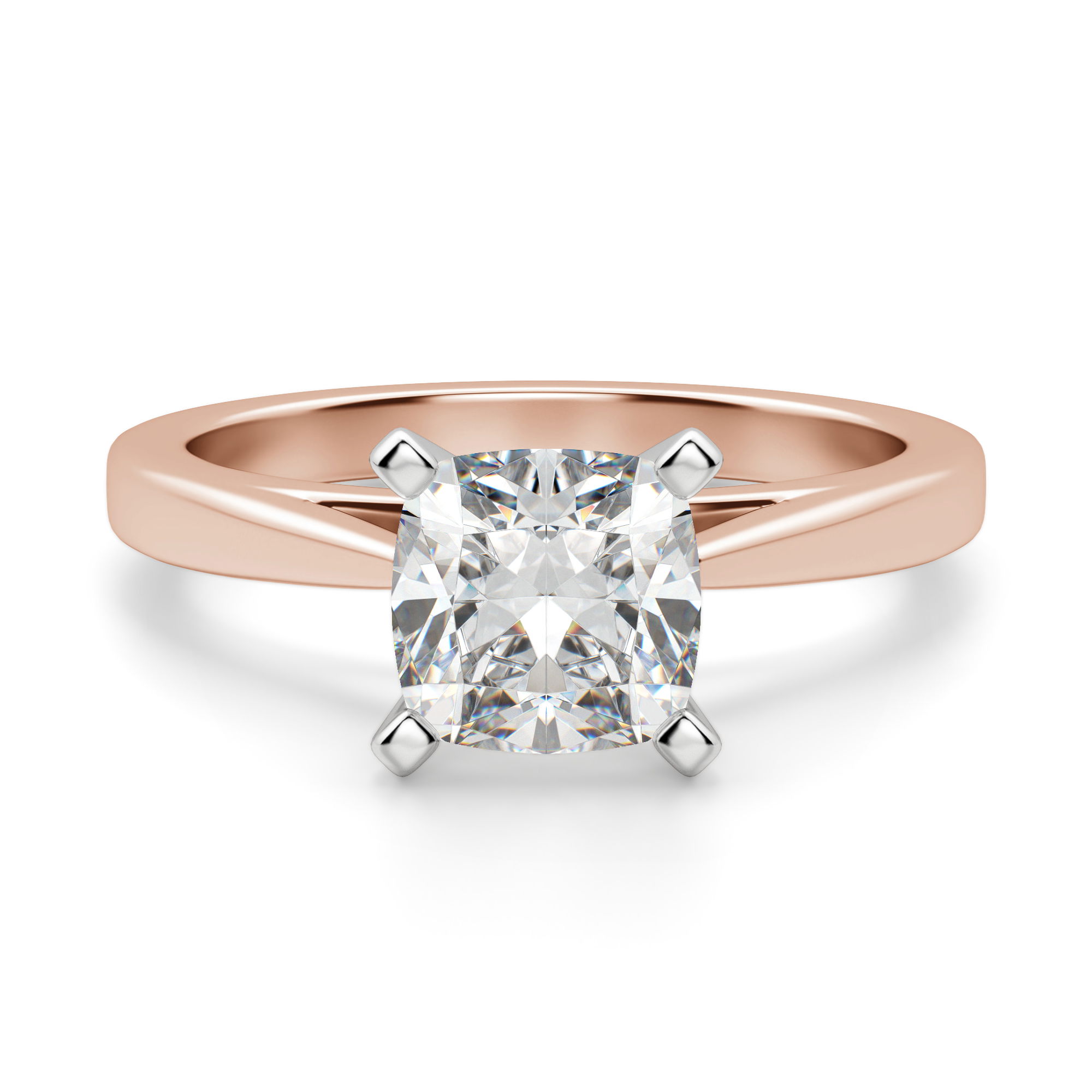 Cathedral Cushion Cut Engagement Ring