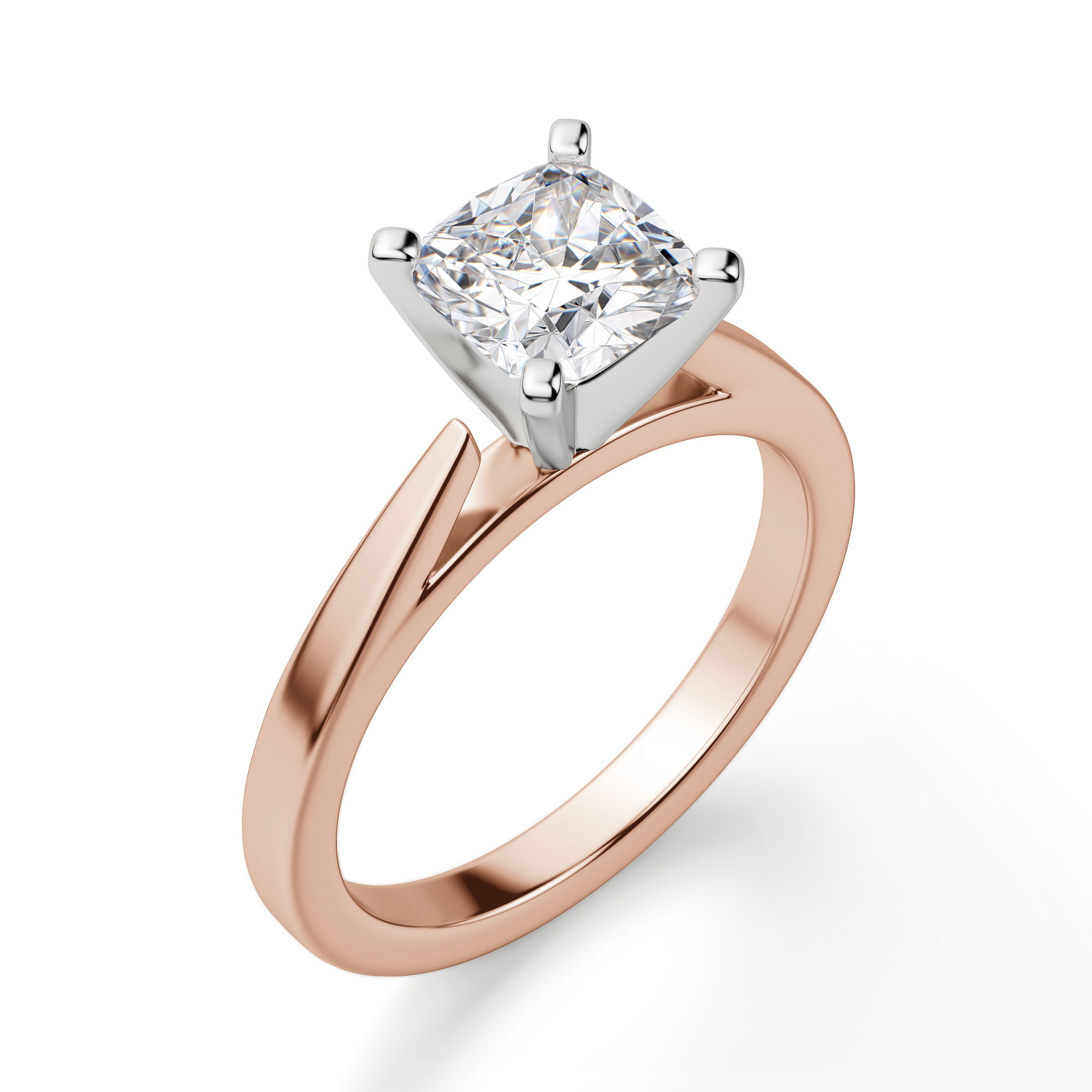Cathedral Cushion Cut Engagement Ring