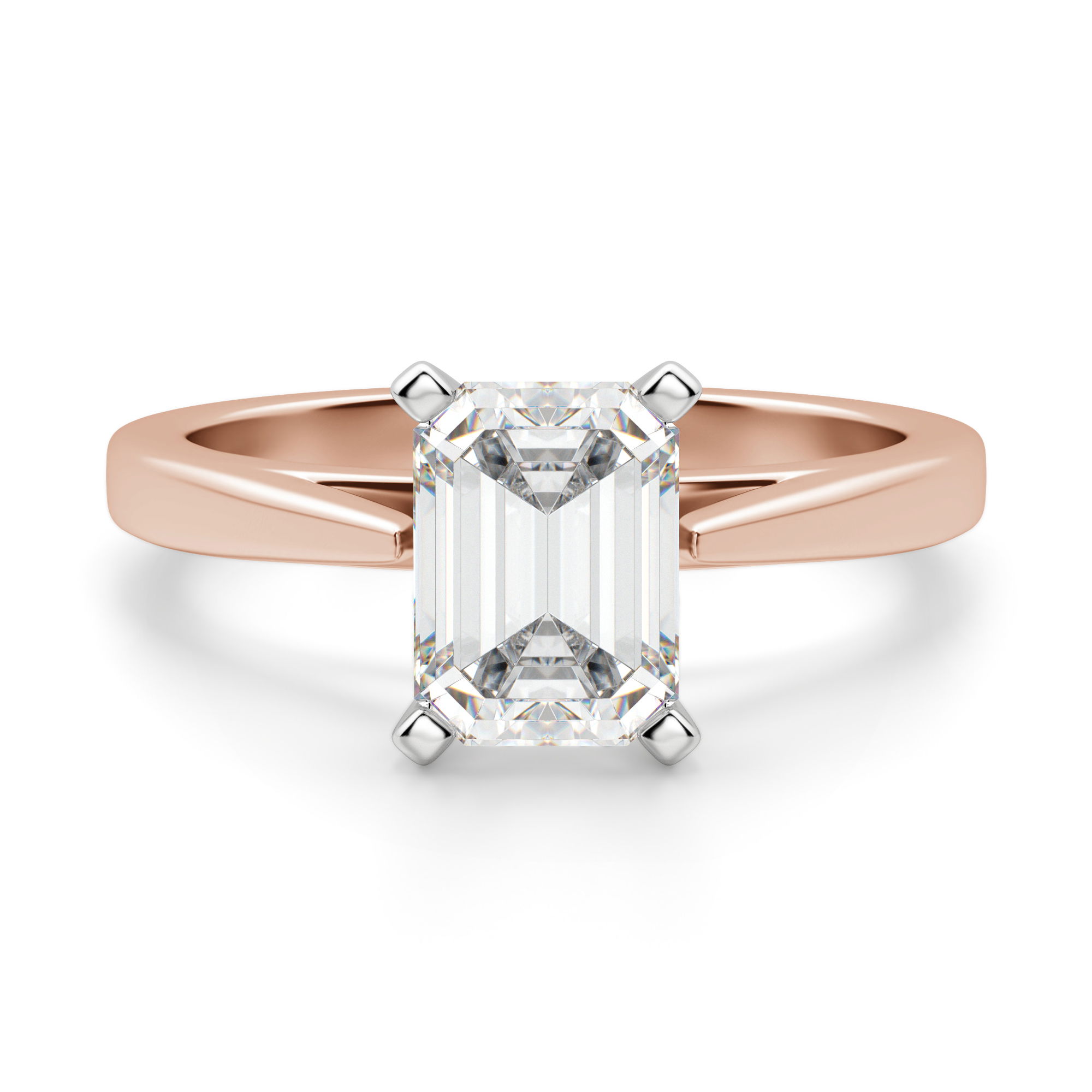 Cathedral Emerald Cut Engagement Ring
