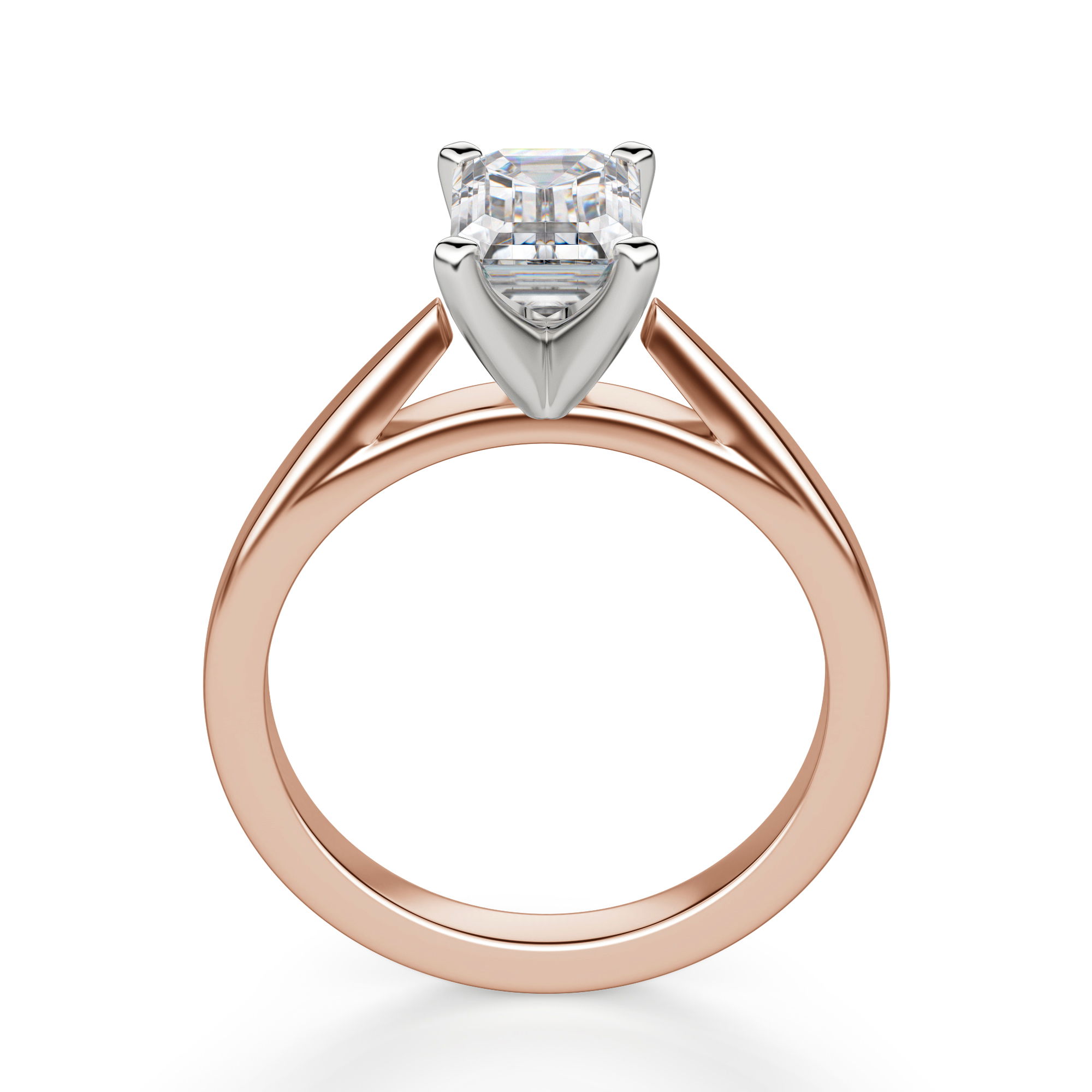 Cathedral Emerald Cut Engagement Ring