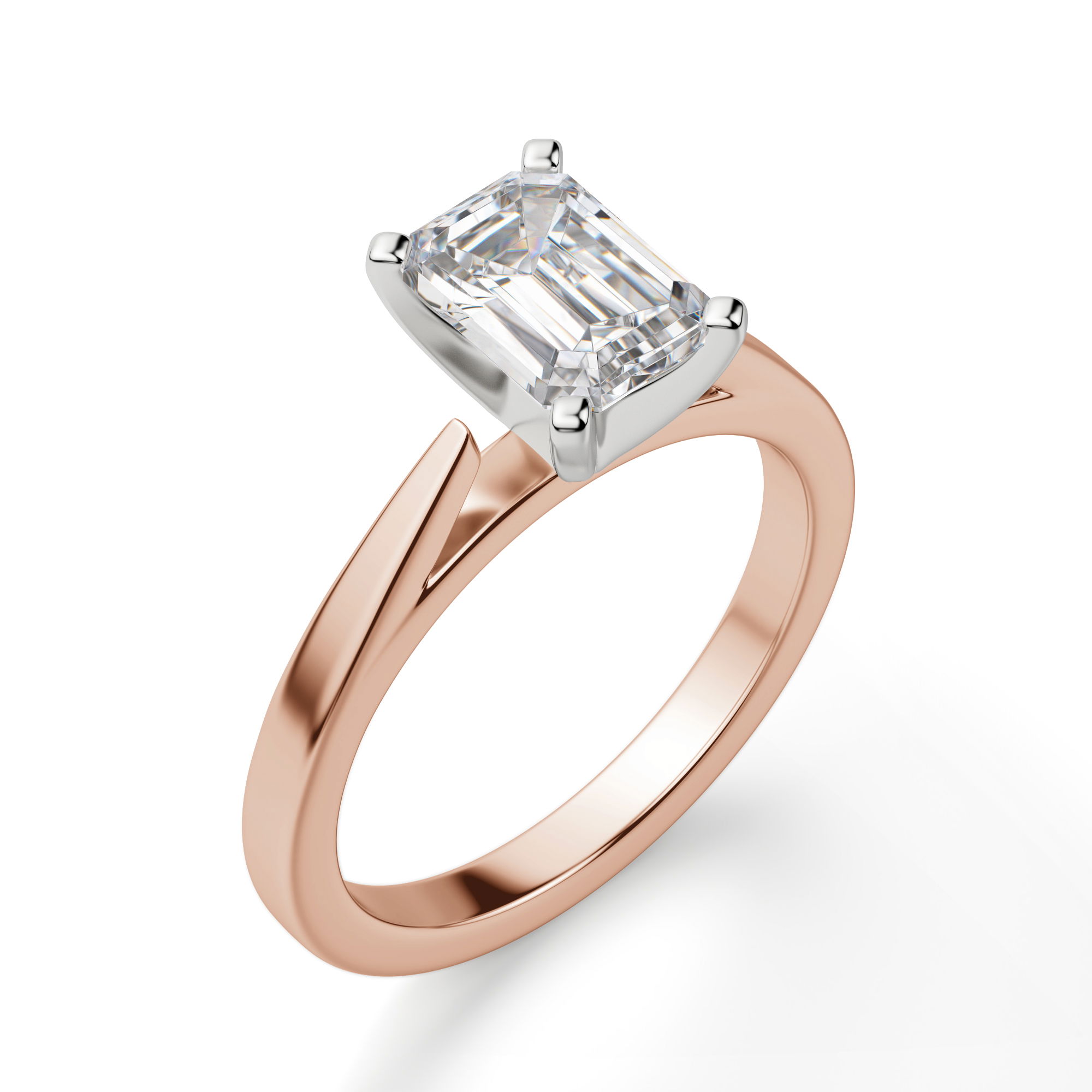 Cathedral Emerald Cut Engagement Ring