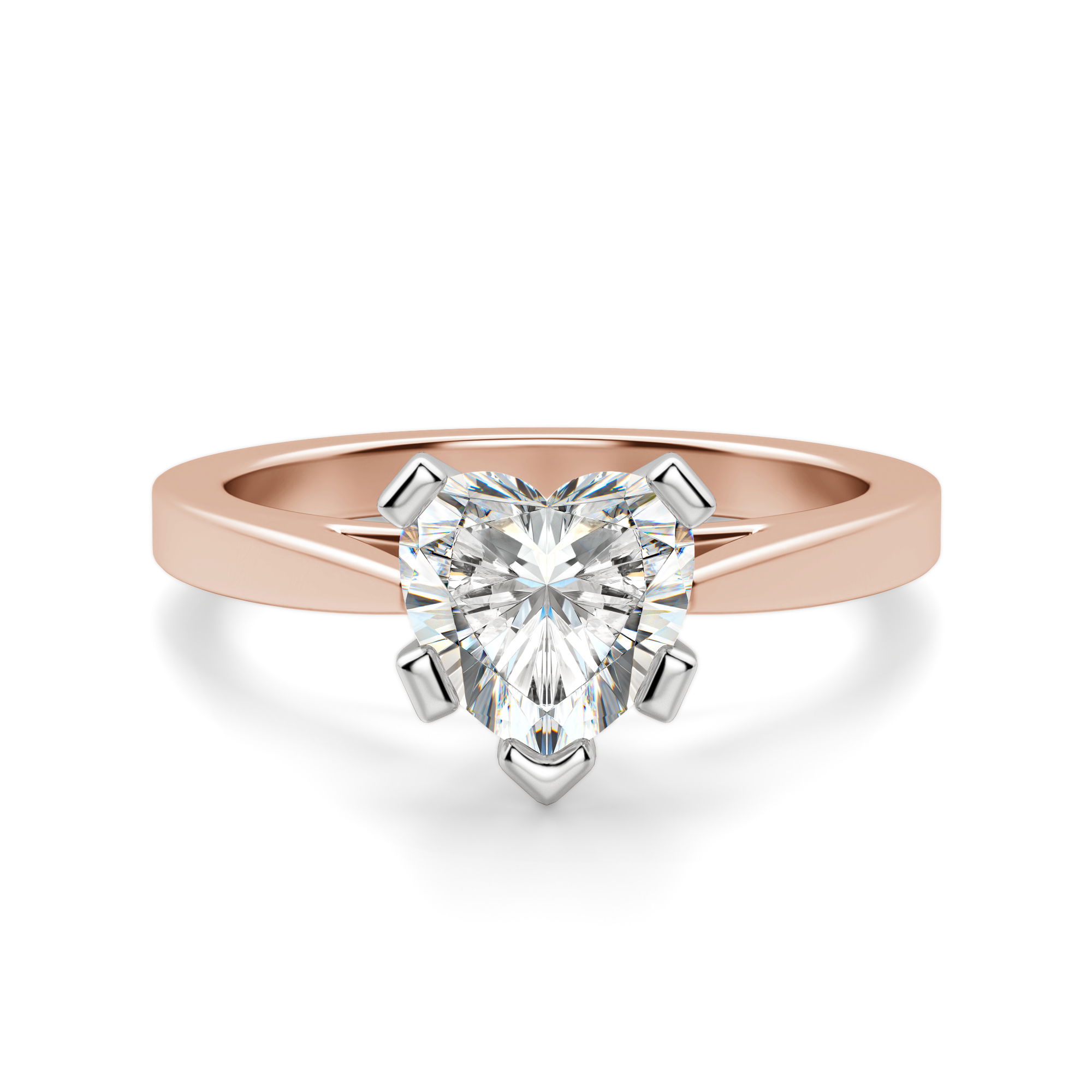 Cathedral Heart Cut Engagement Ring