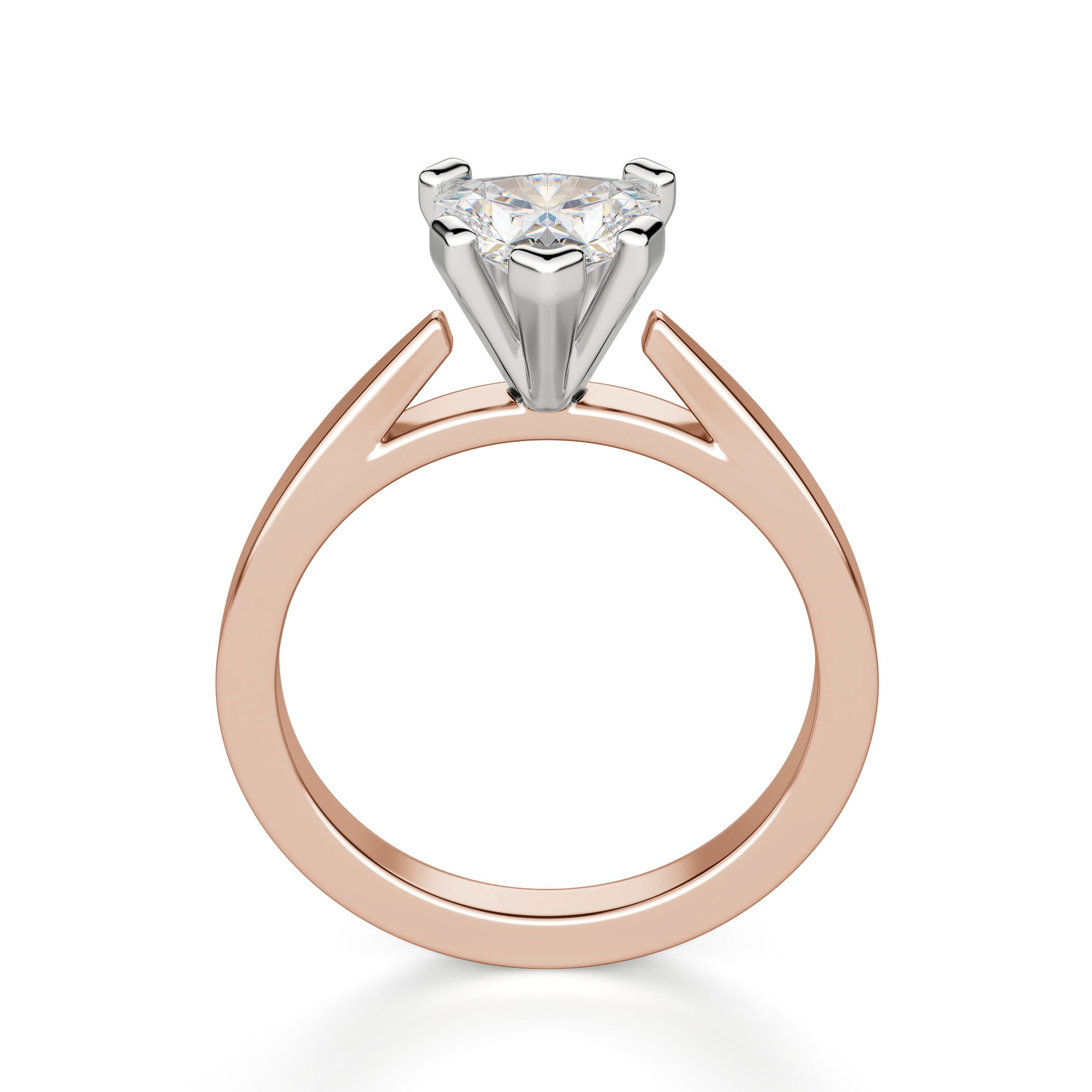Cathedral Heart Cut Engagement Ring