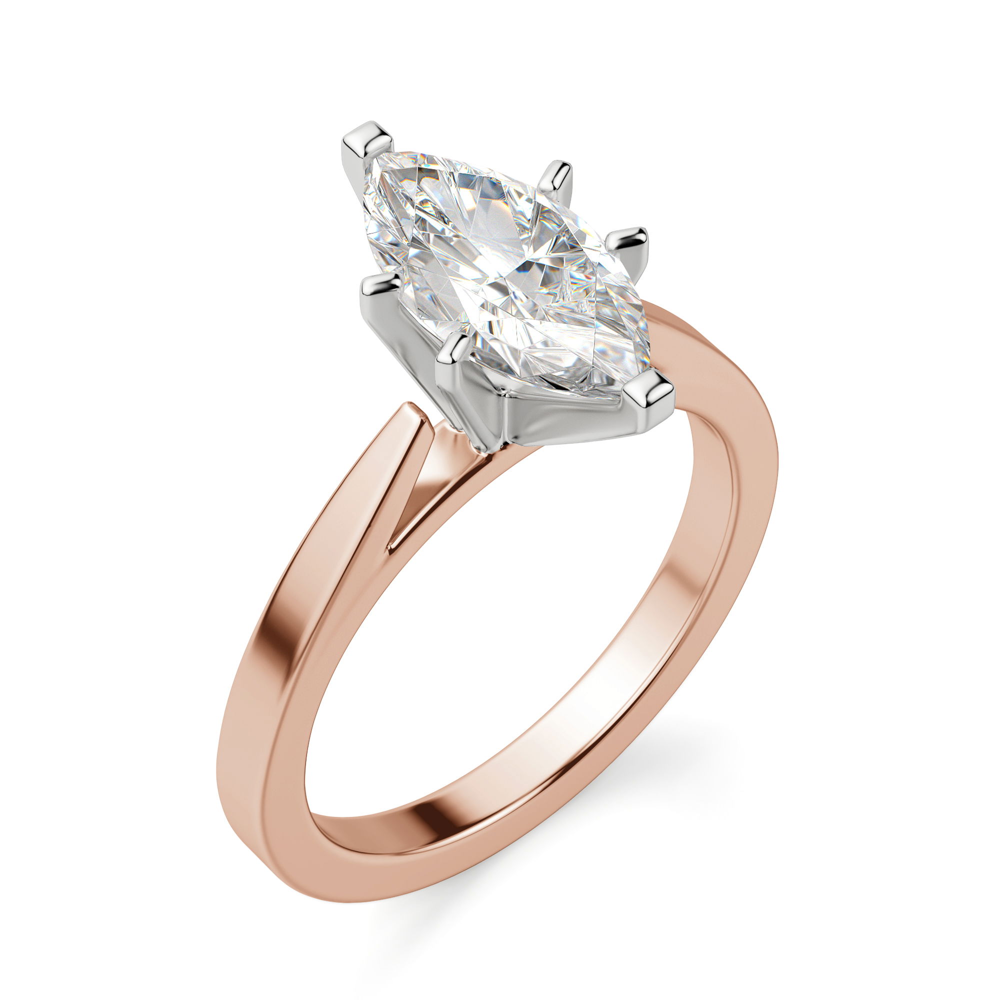 Cathedral Marquise Cut Engagement Ring
