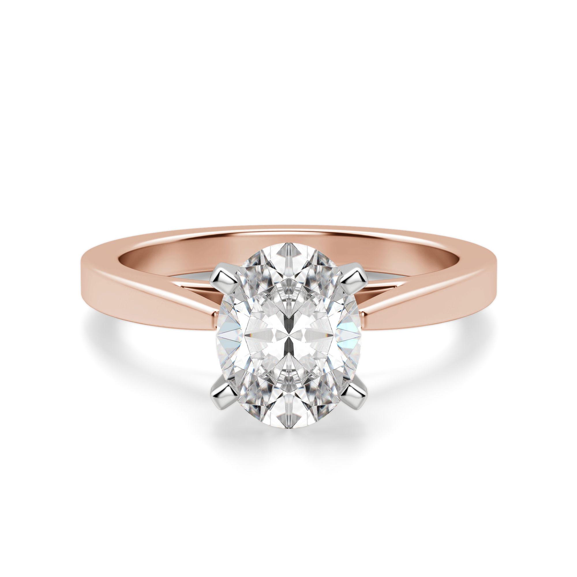 Cathedral Oval Cut Engagement Ring