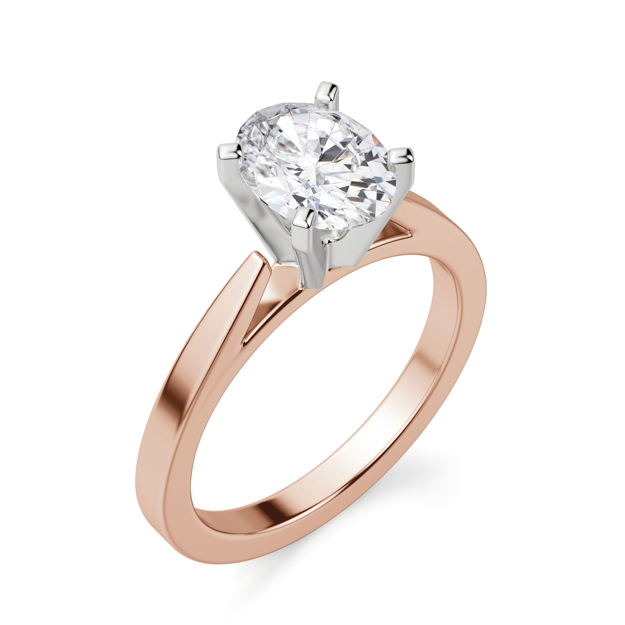 Cathedral Oval Cut Engagement Ring