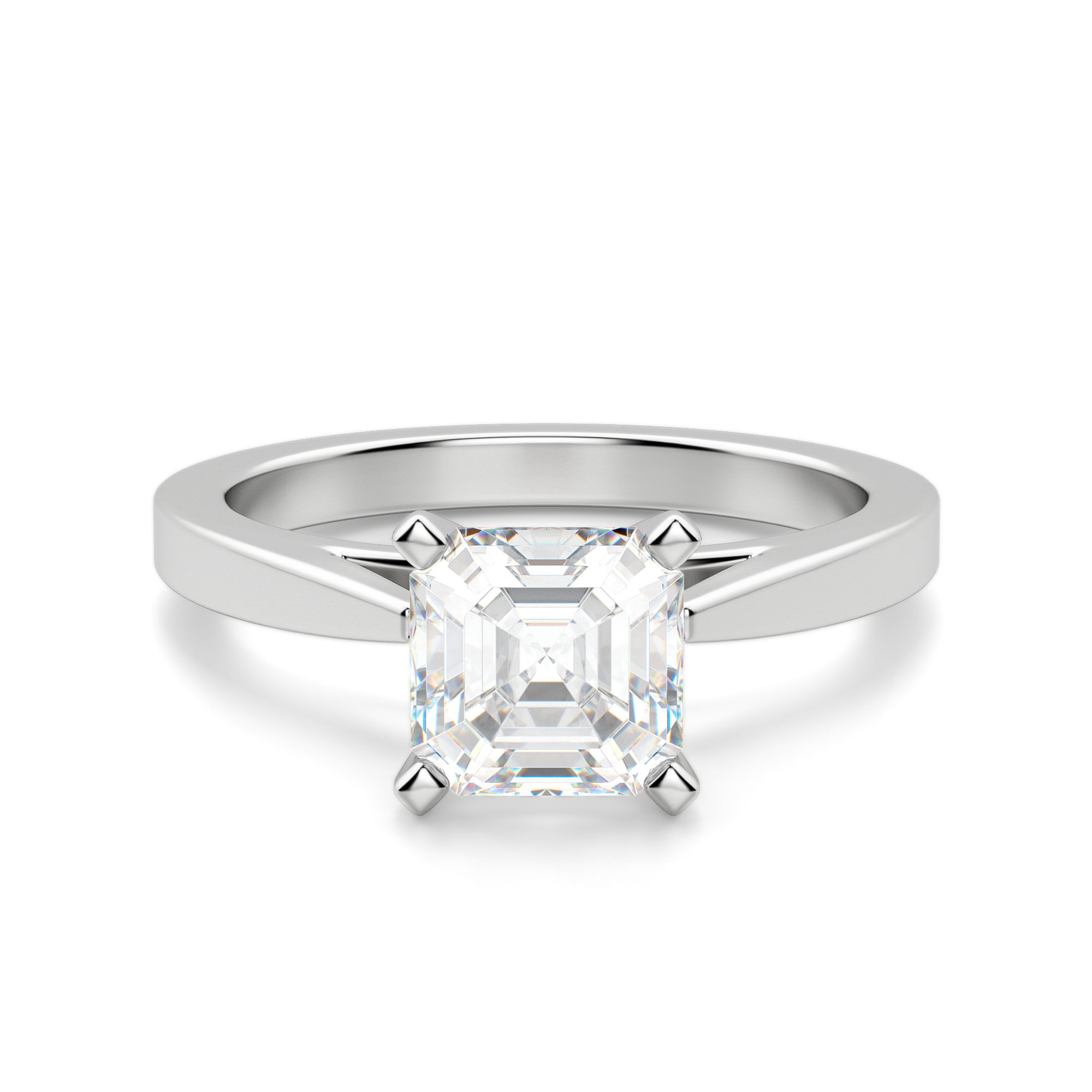 Cathedral Asscher Cut Engagement Ring
