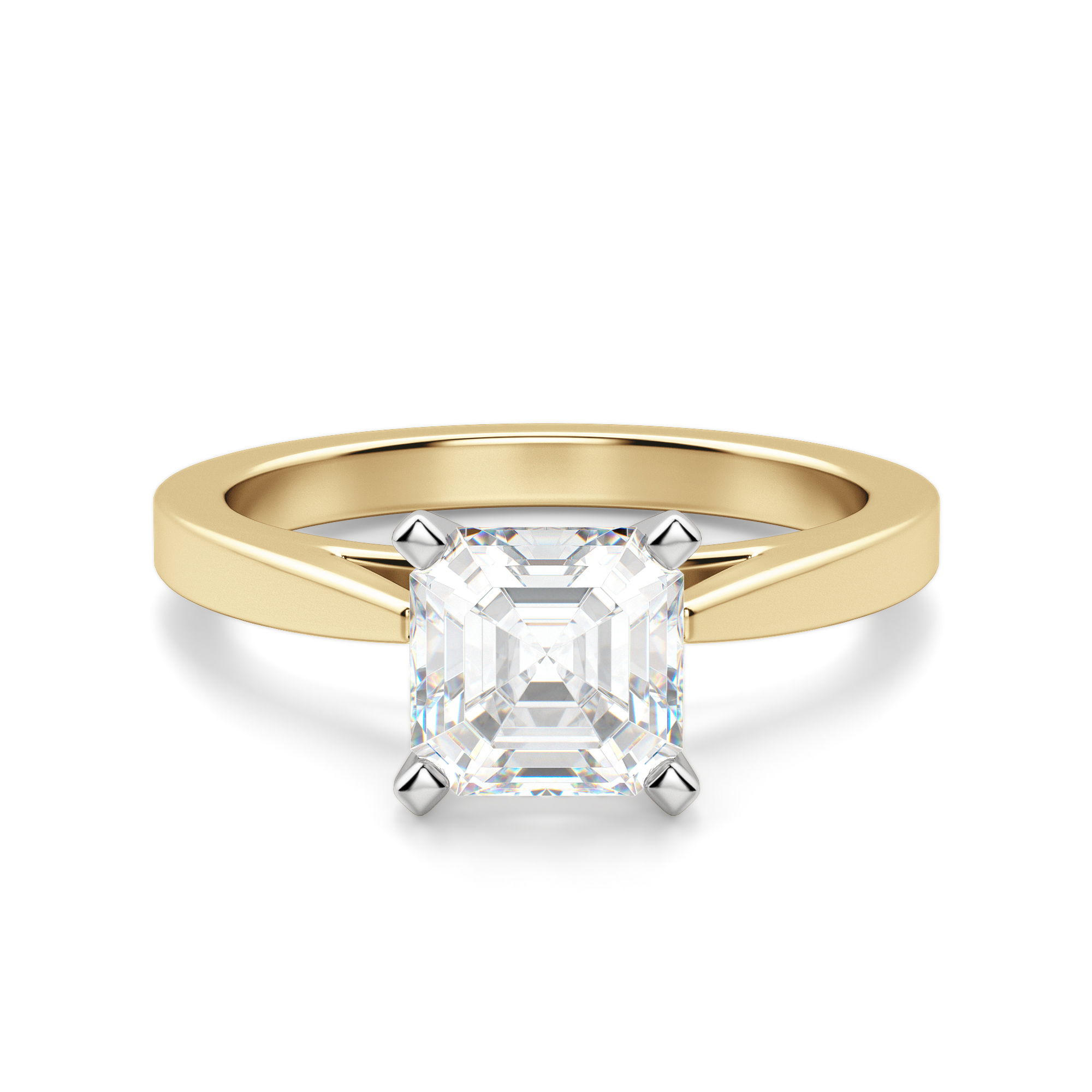Cathedral Asscher Cut Engagement Ring