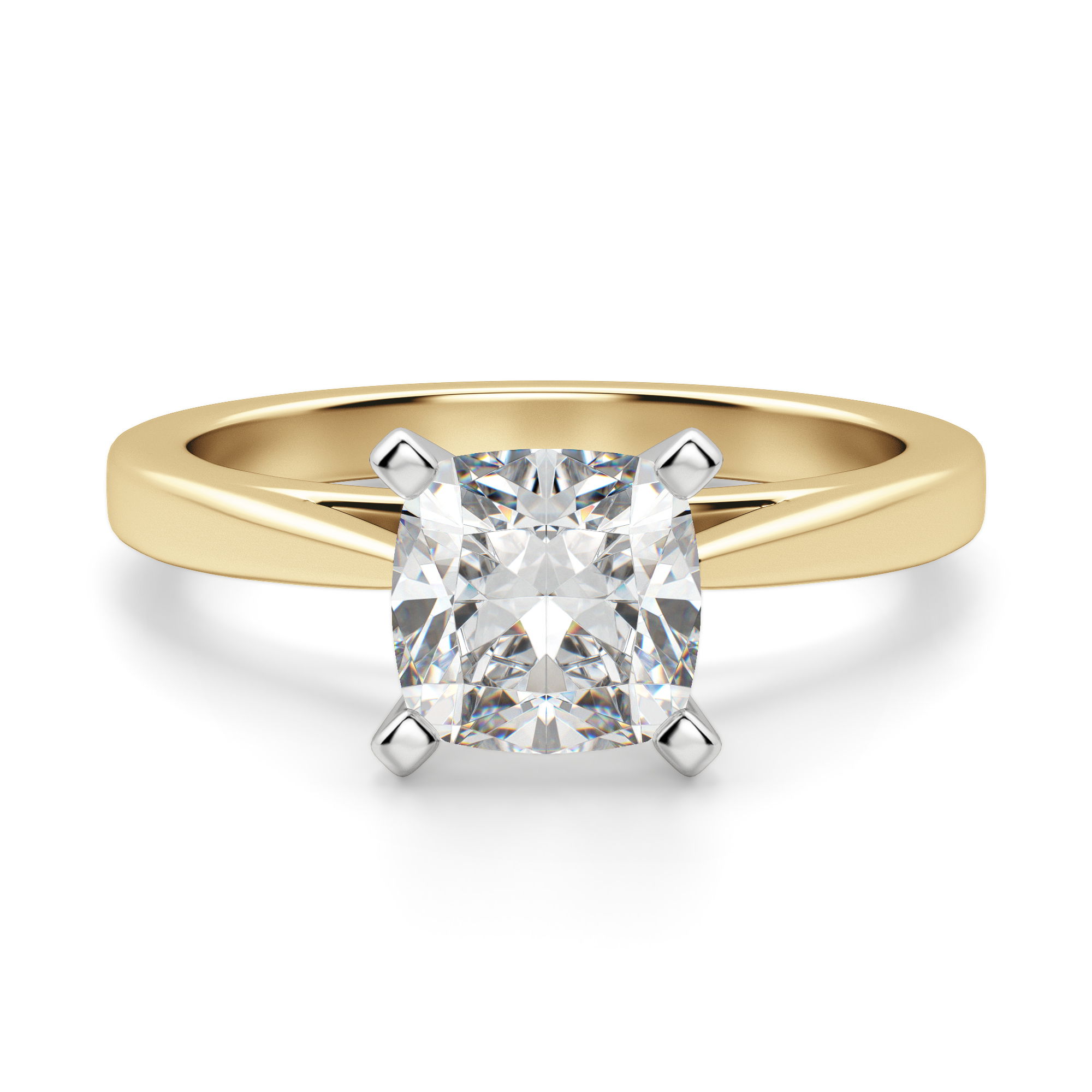 Cathedral Cushion Cut Engagement Ring