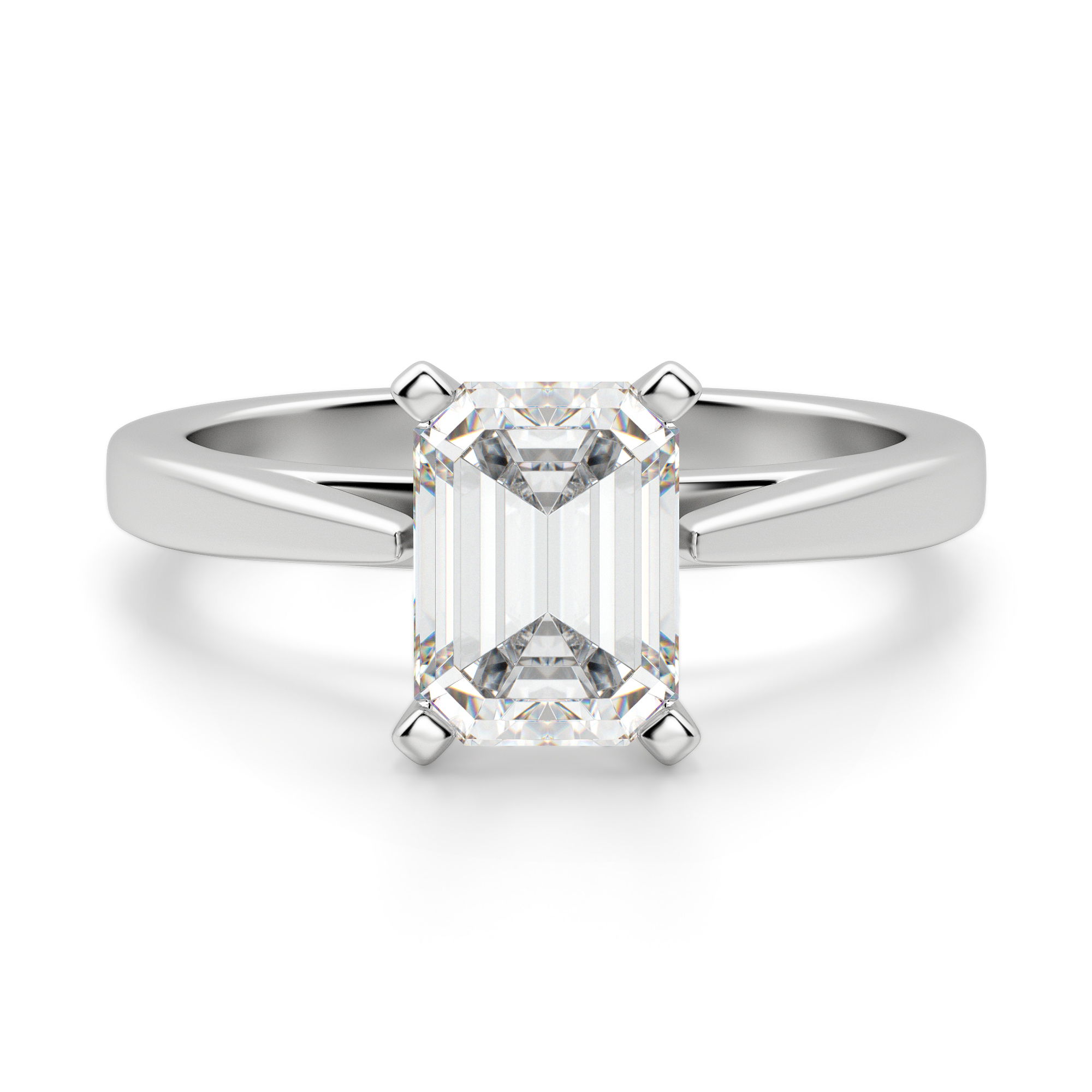 Cathedral Emerald Cut Engagement Ring
