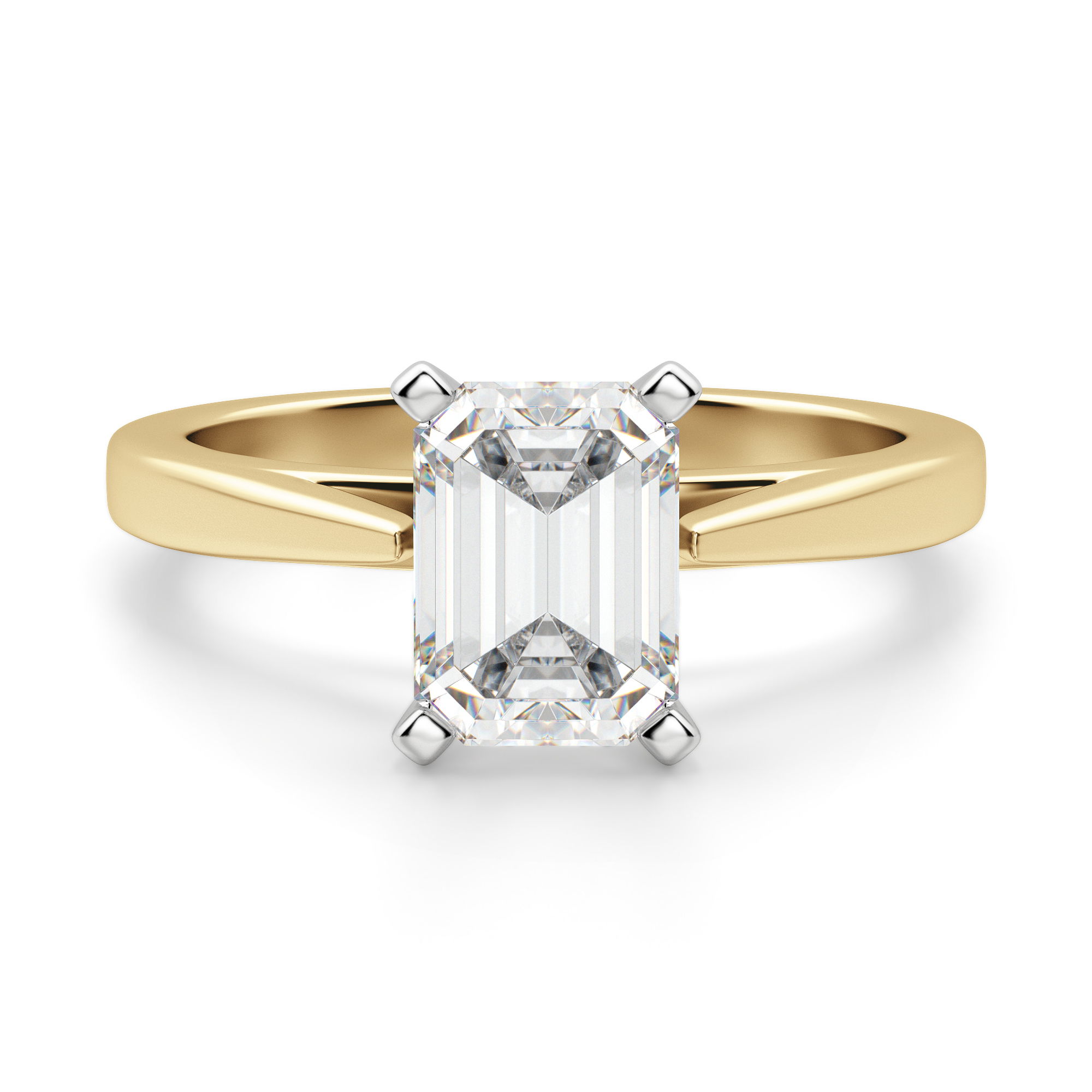 Cathedral Emerald Cut Engagement Ring