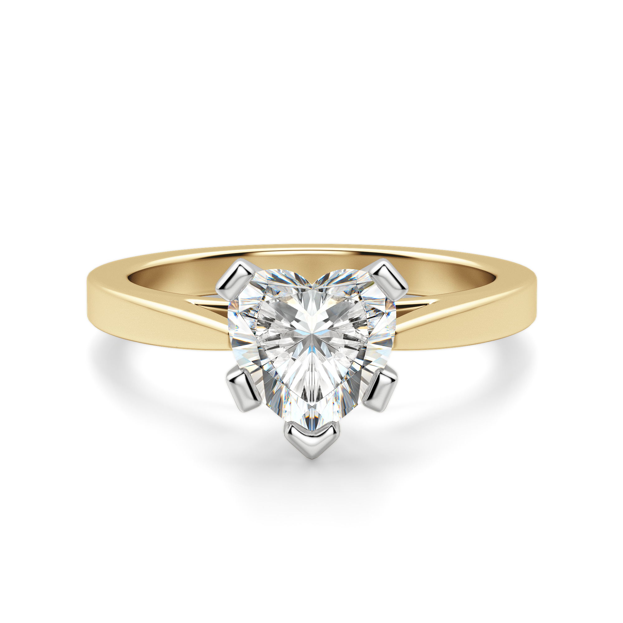 Cathedral Heart Cut Engagement Ring