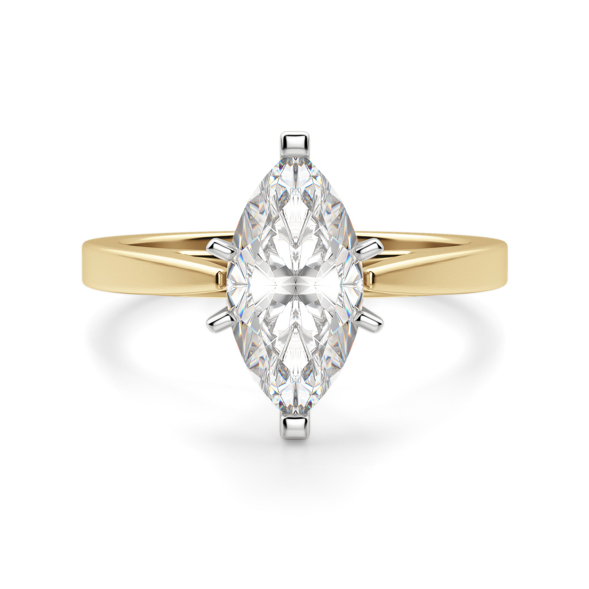 Cathedral Marquise Cut Engagement Ring