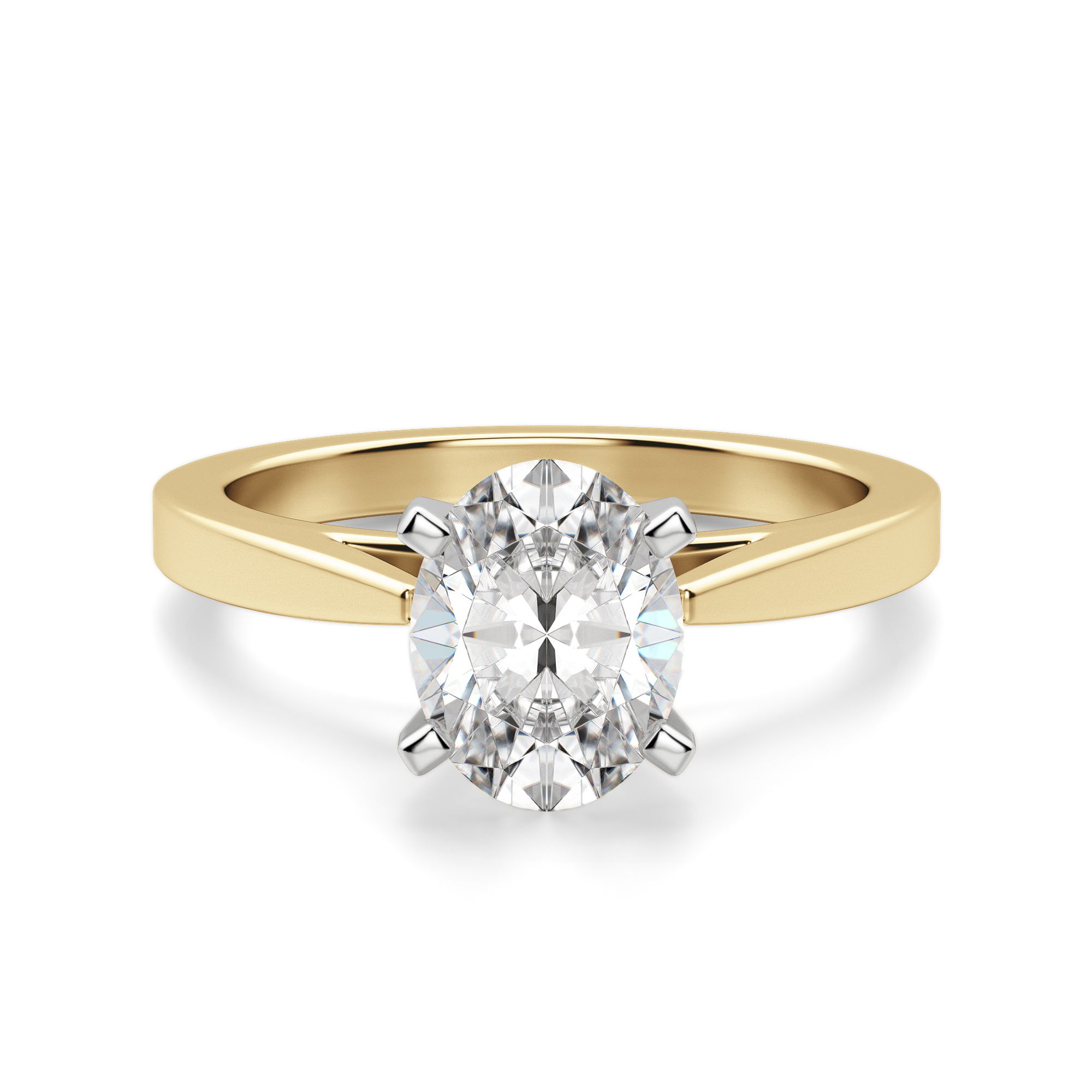 Cathedral Oval Cut Engagement Ring