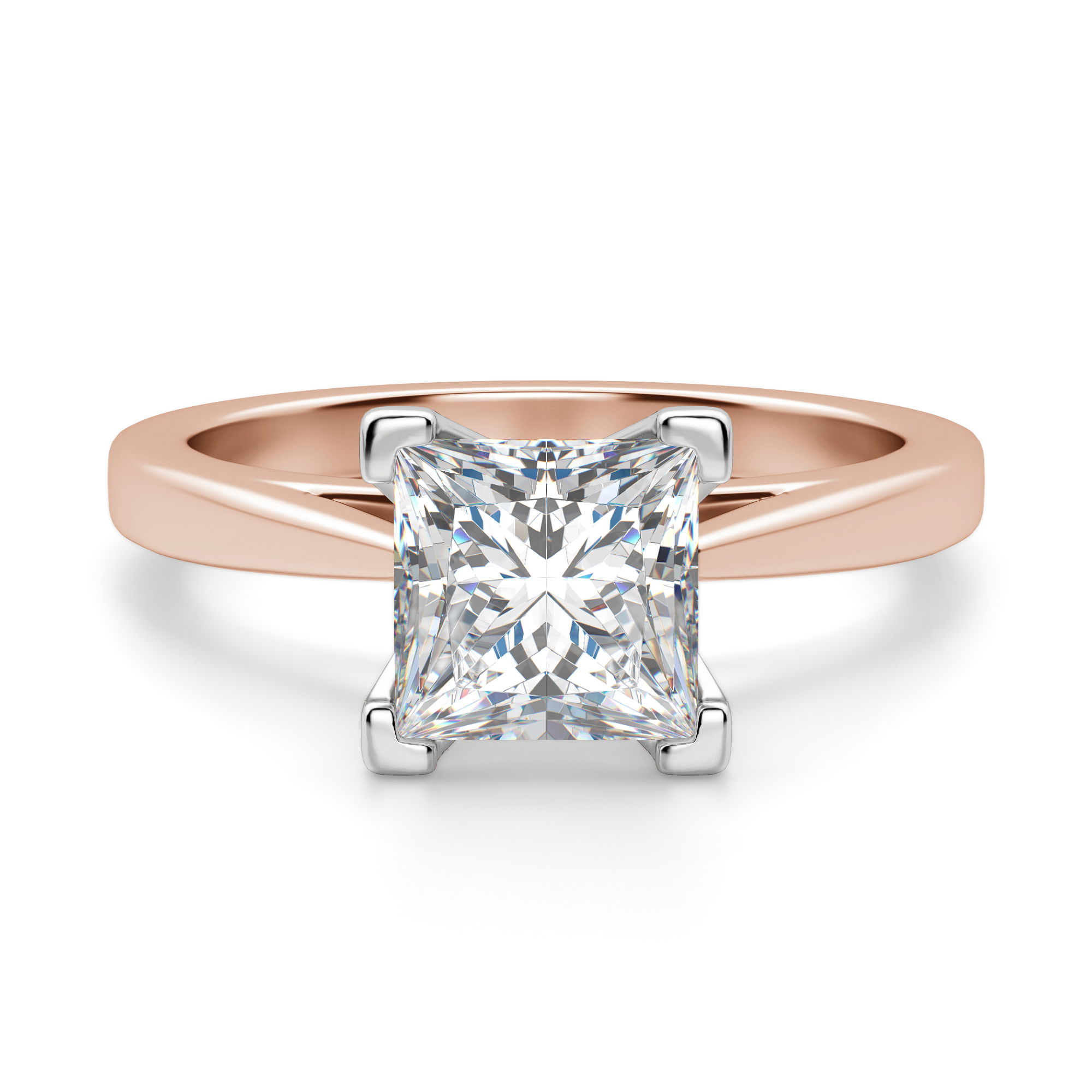 Cathedral Princess Cut Engagement Ring