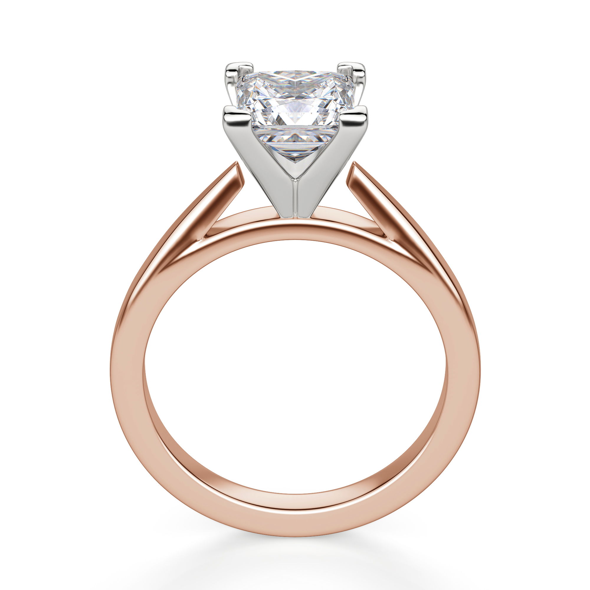 Cathedral Princess Cut Engagement Ring