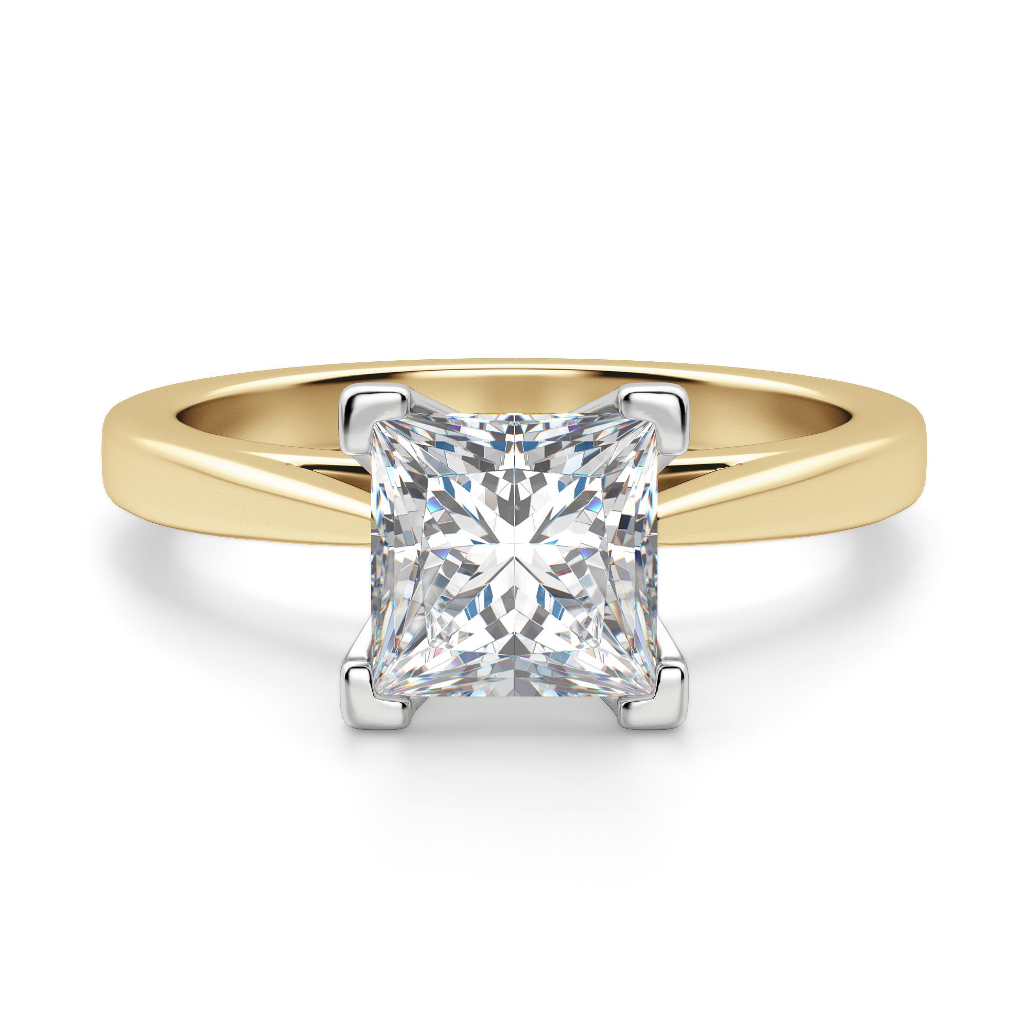 Cathedral Princess Cut Engagement Ring