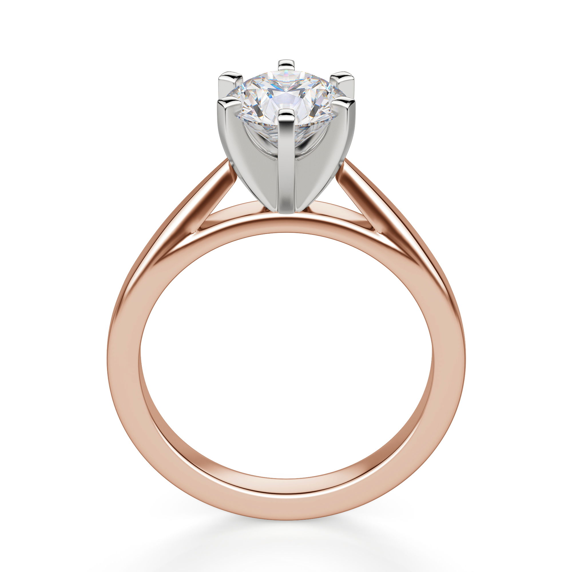 Cathedral Round Cut Engagement Ring
