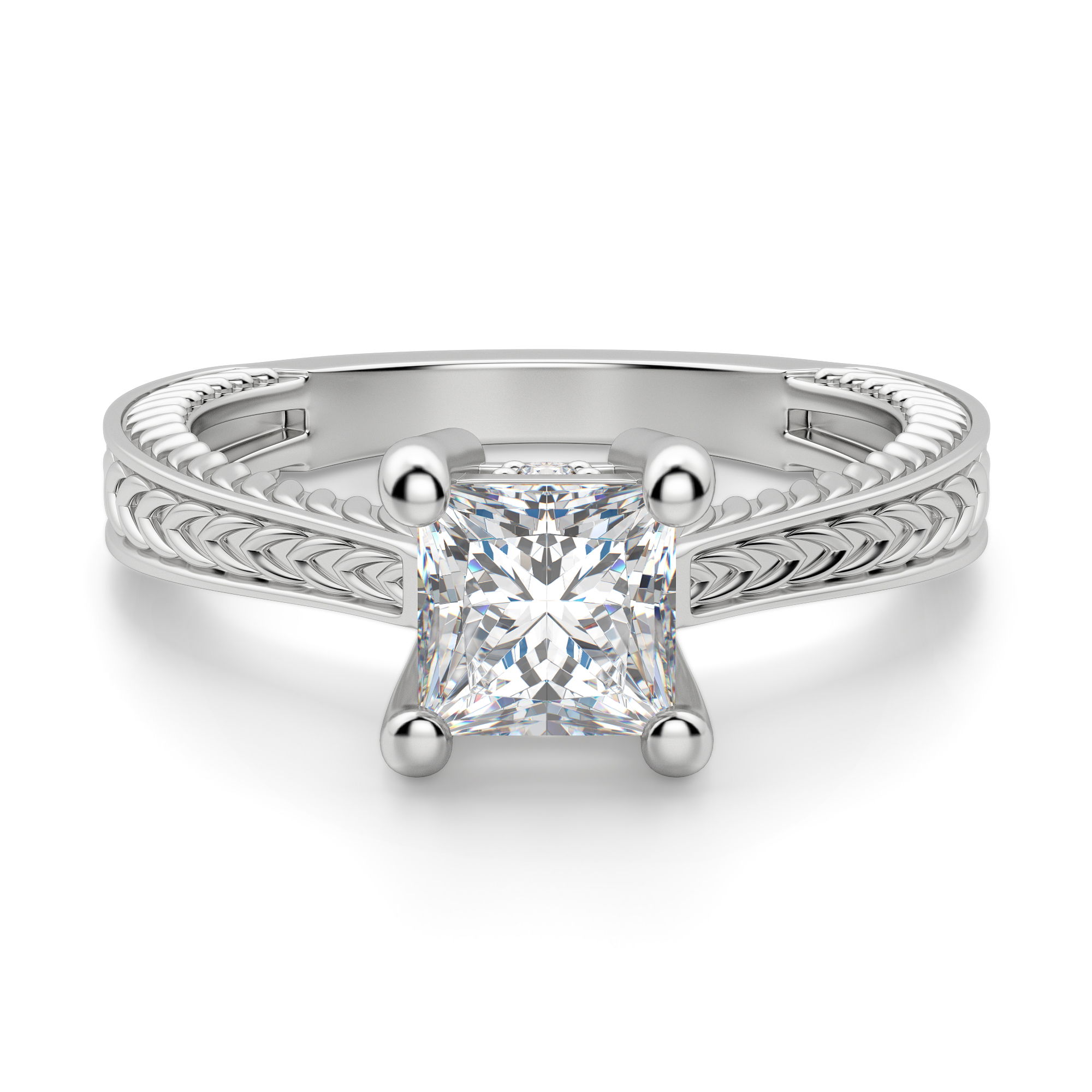 Sage Classic Princess Cut Engagement Ring
