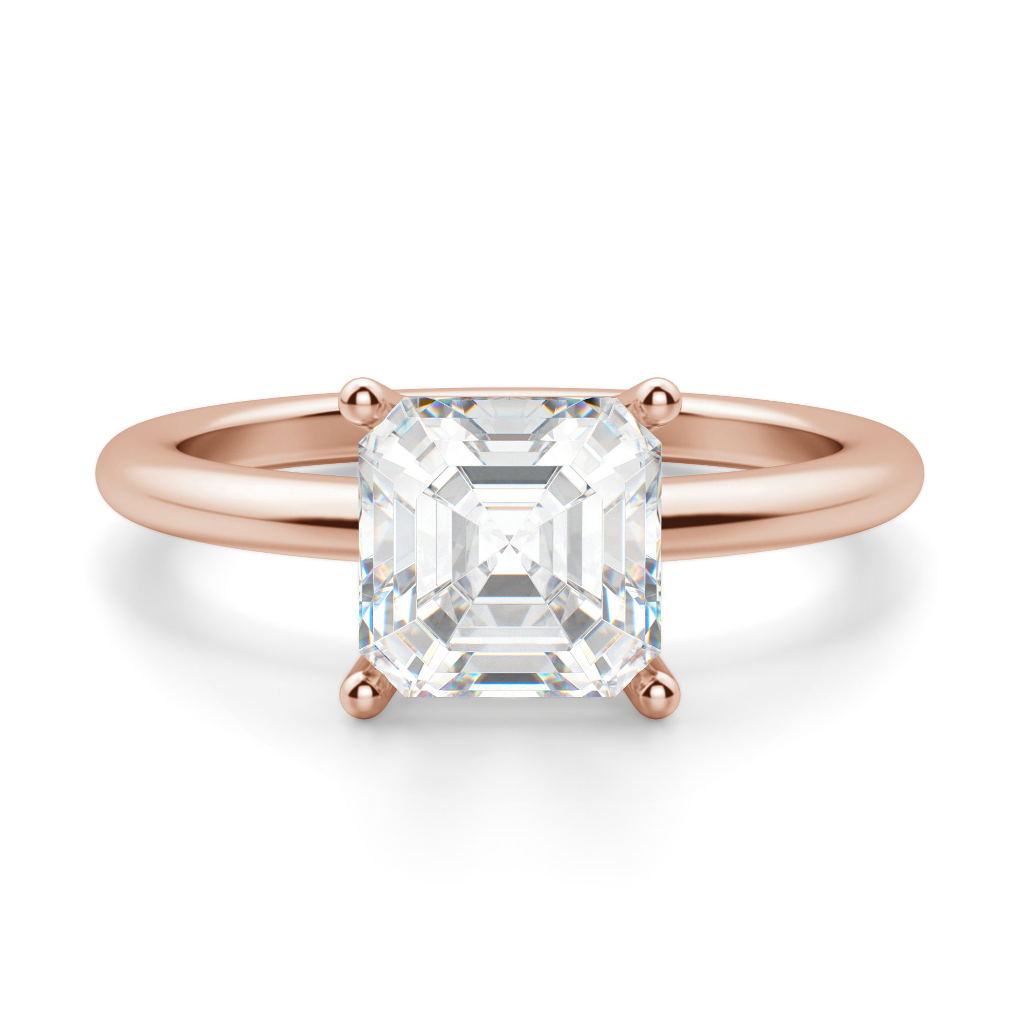 Basket Set Classic Asscher Cut Engagement Ring