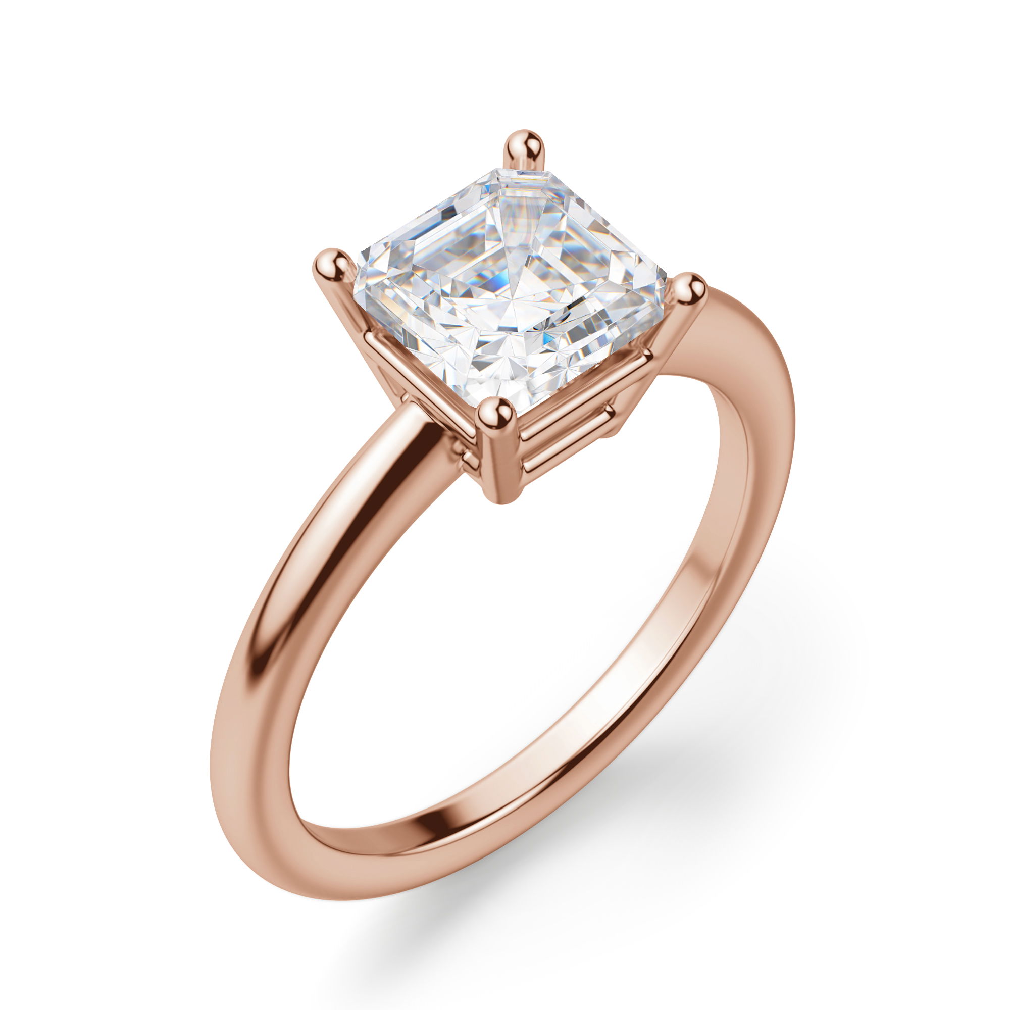 Basket Set Classic Asscher Cut Engagement Ring