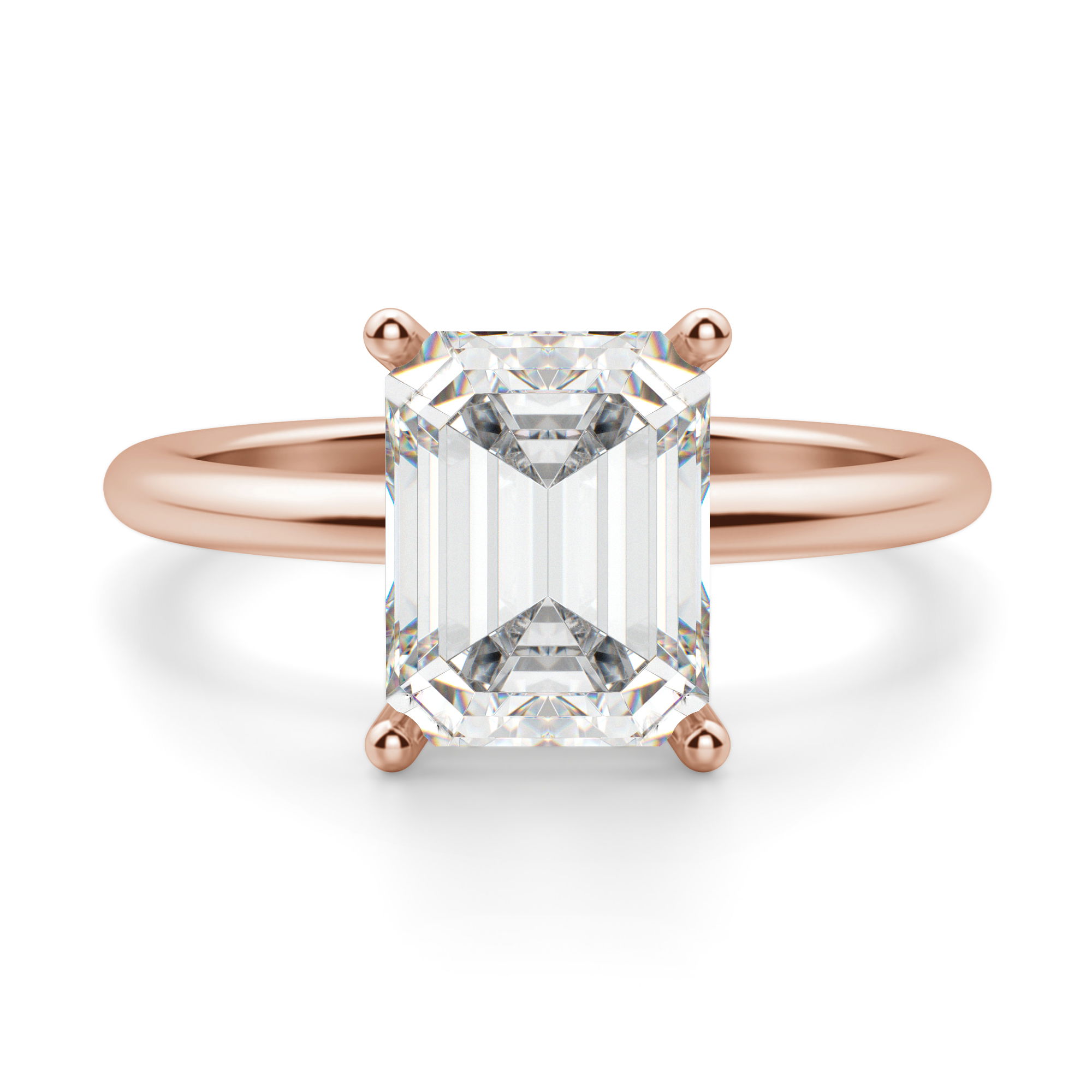 Basket Set Classic Emerald Cut Engagement Ring