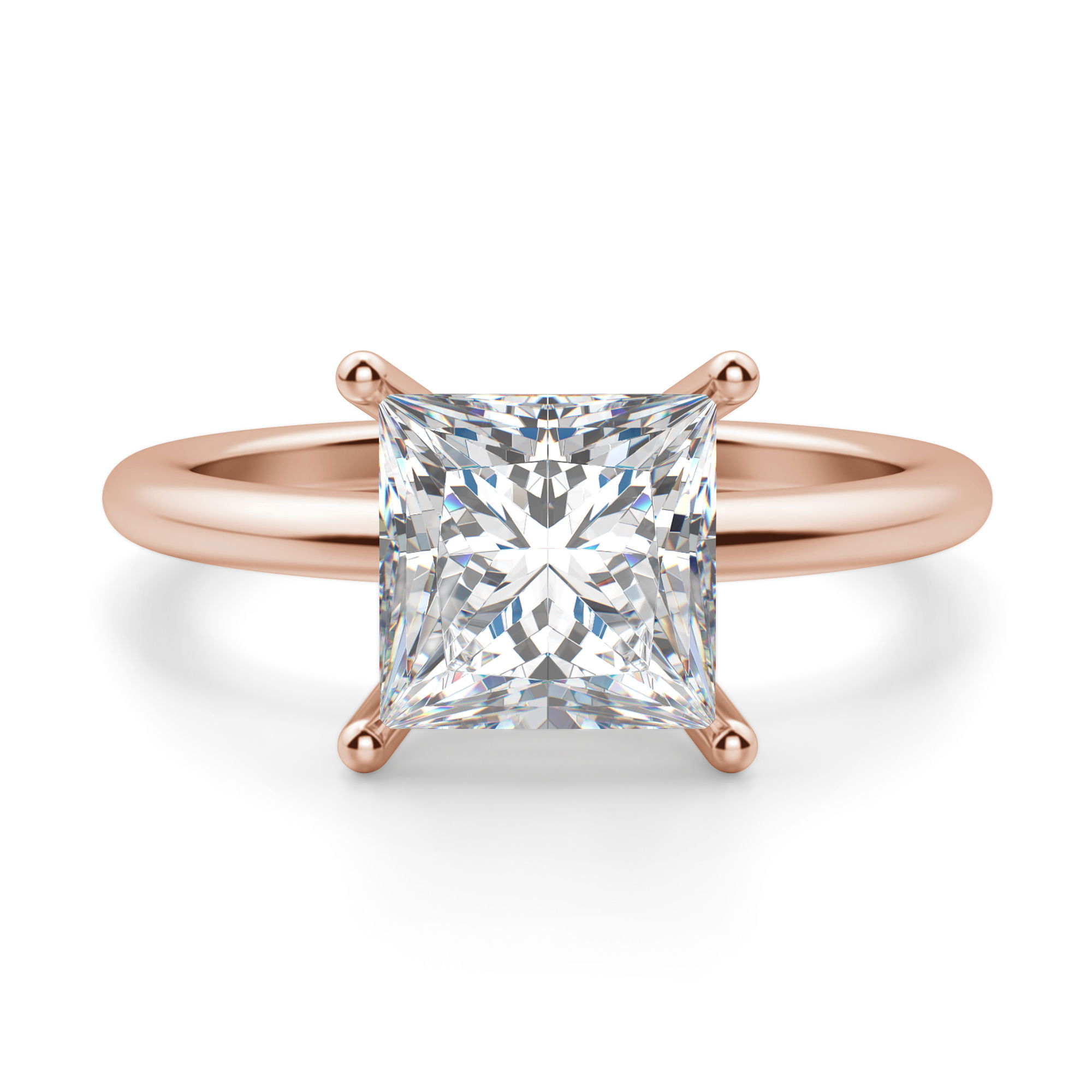 Basket Set Classic Princess Cut Engagement Ring