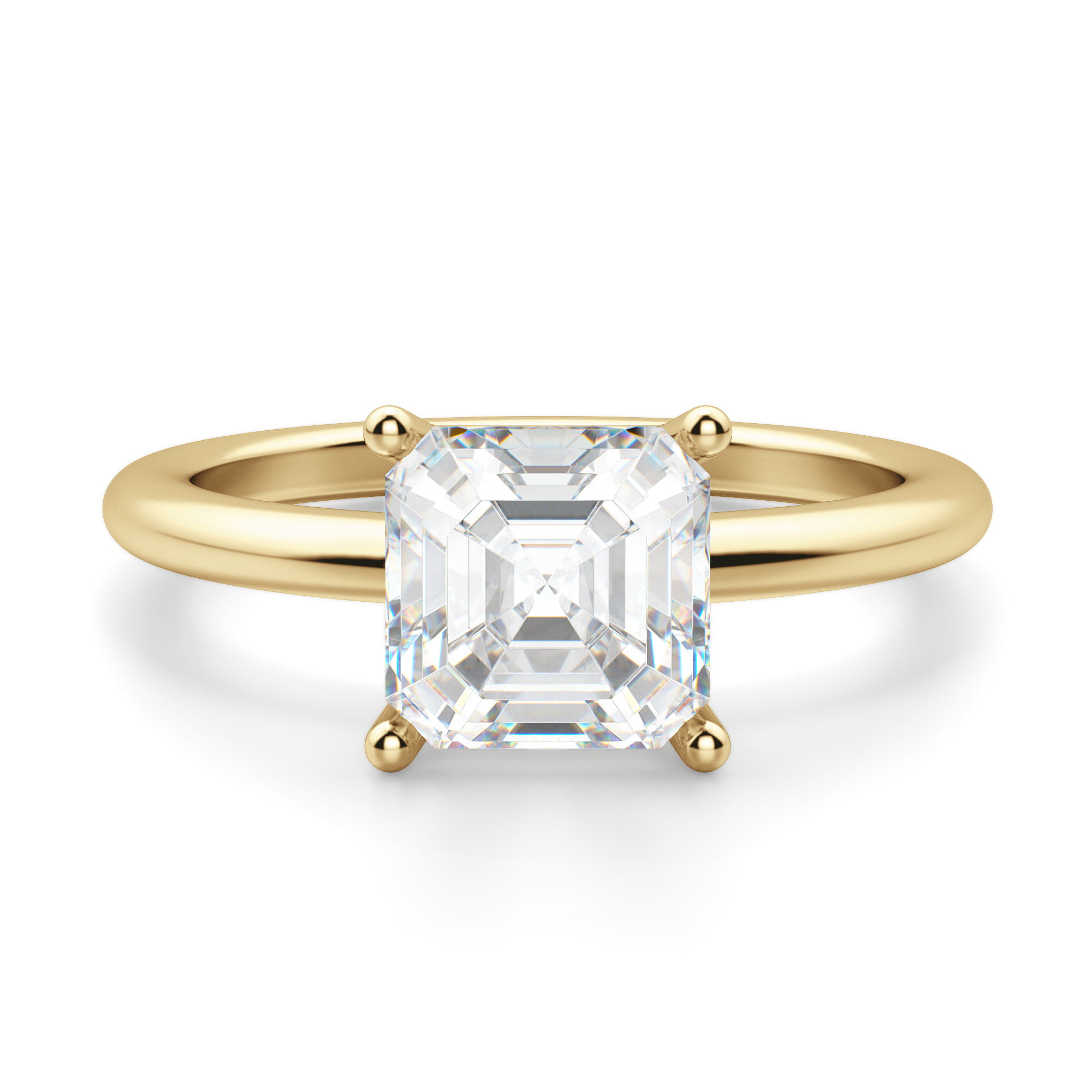 Basket Set Classic Asscher Cut Engagement Ring