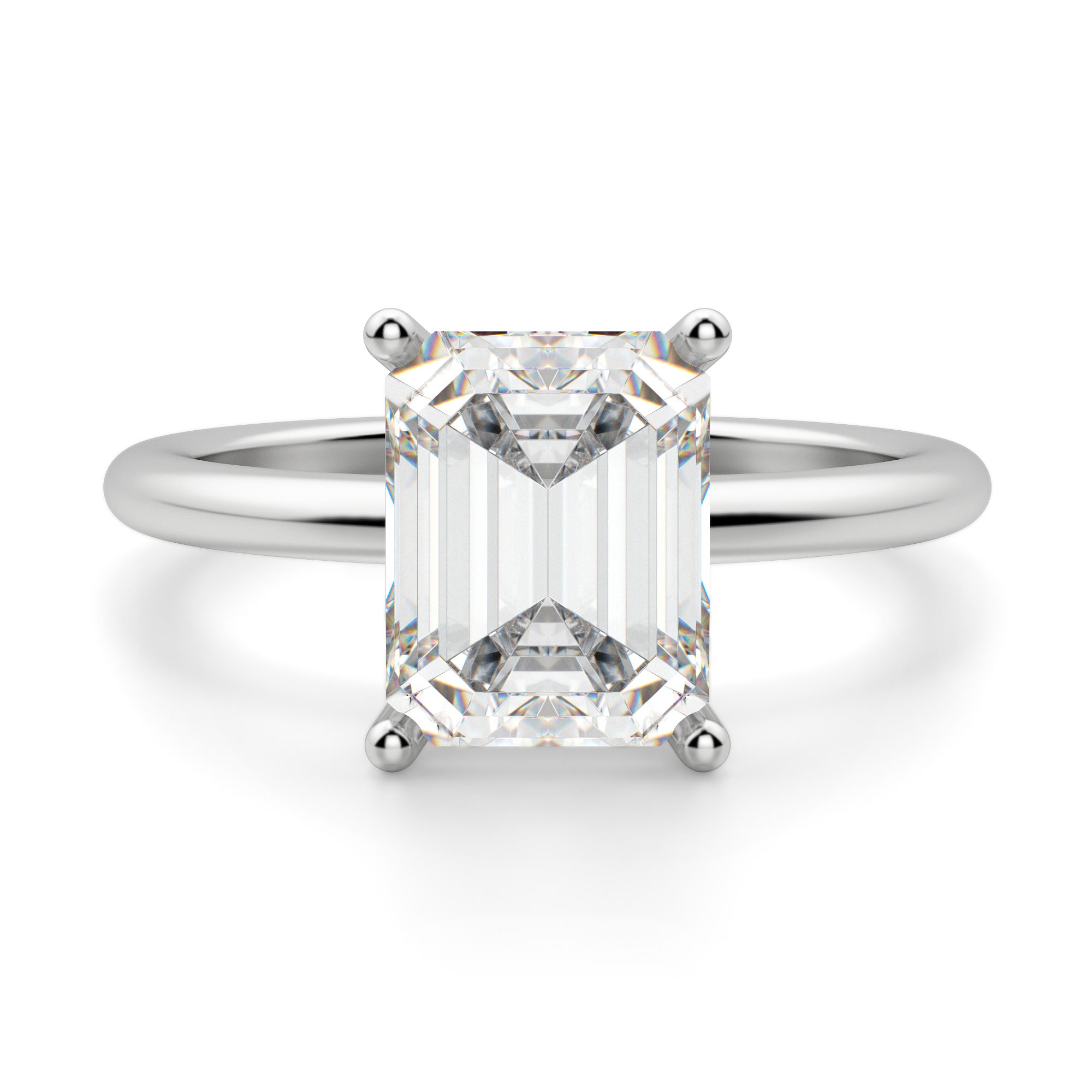 Basket Set Classic Emerald Cut Engagement Ring