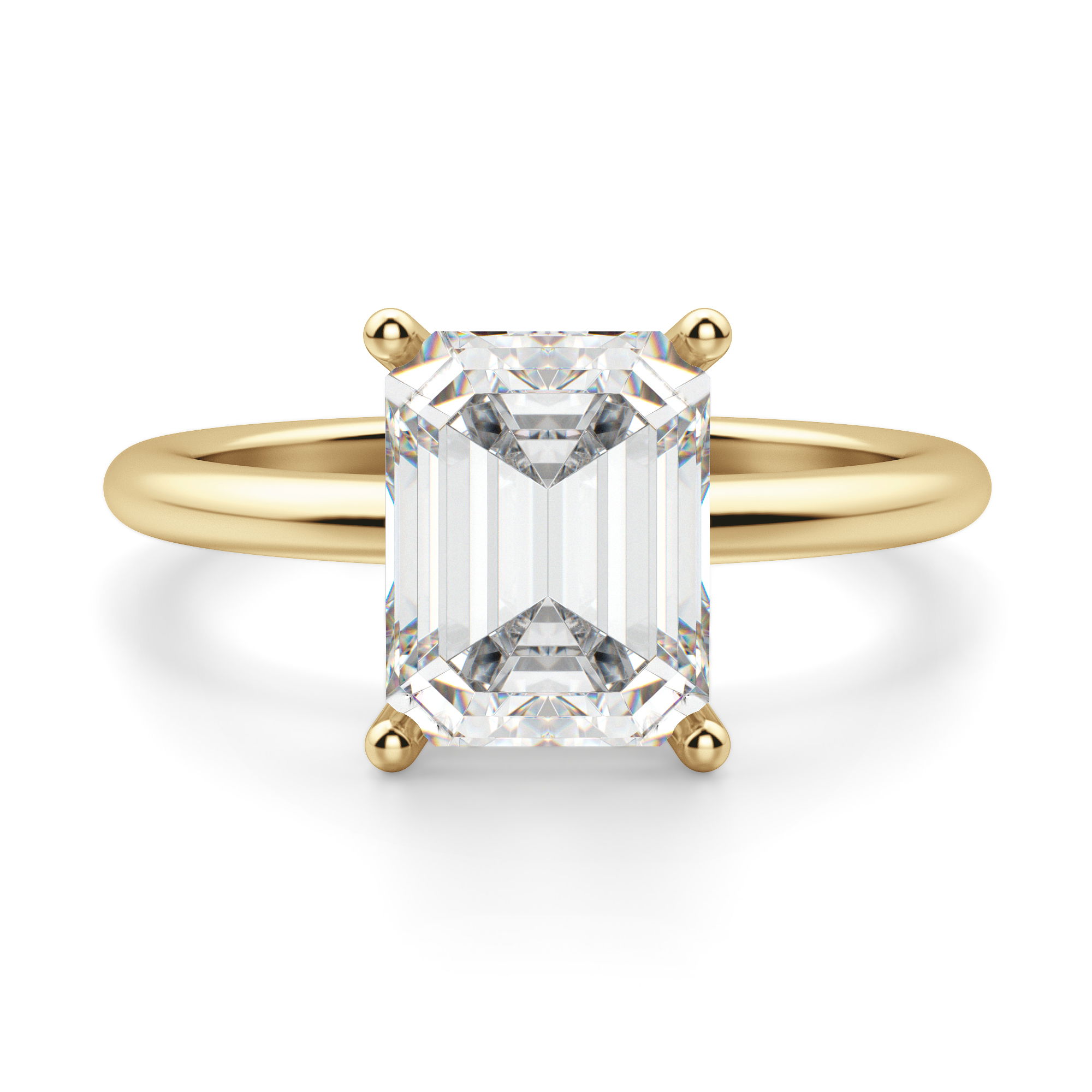 Basket Set Classic Emerald Cut Engagement Ring