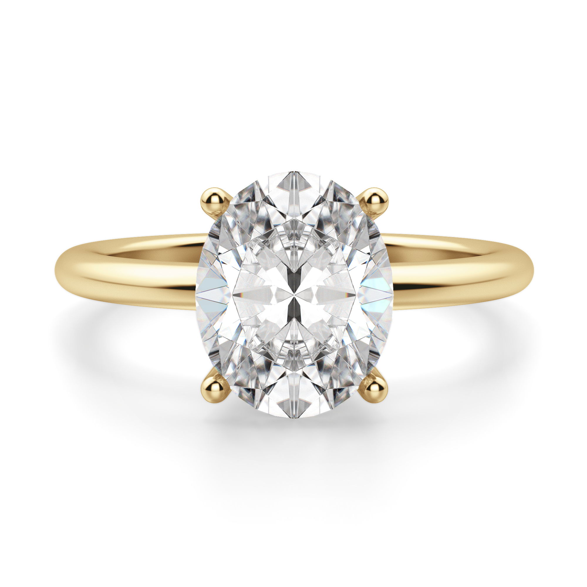 Basket Set Classic Oval Cut Engagement Ring
