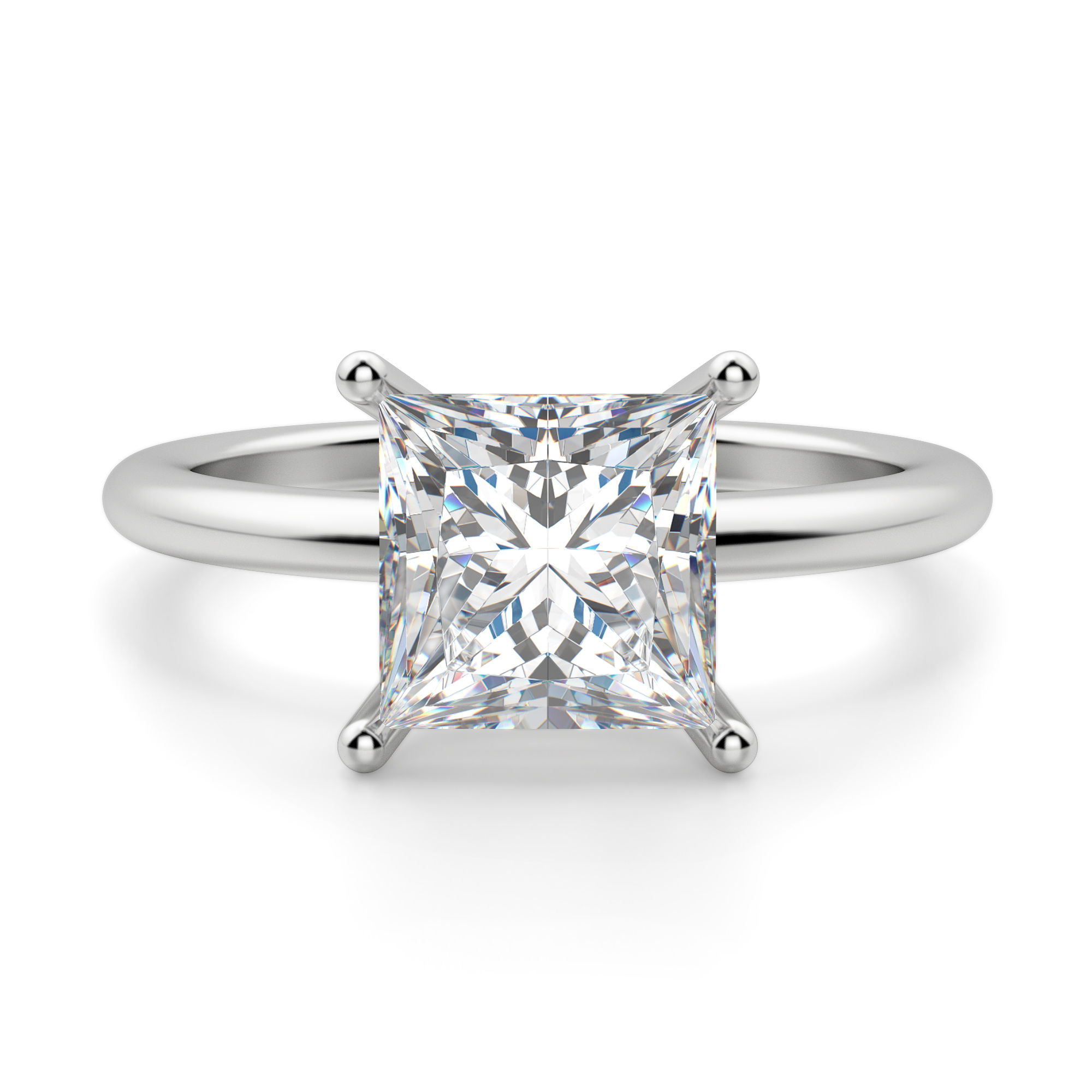 Basket Set Classic Princess Cut Engagement Ring