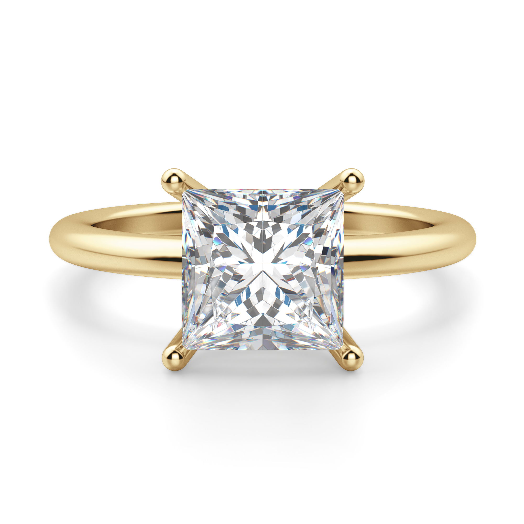 Basket Set Classic Princess Cut Engagement Ring