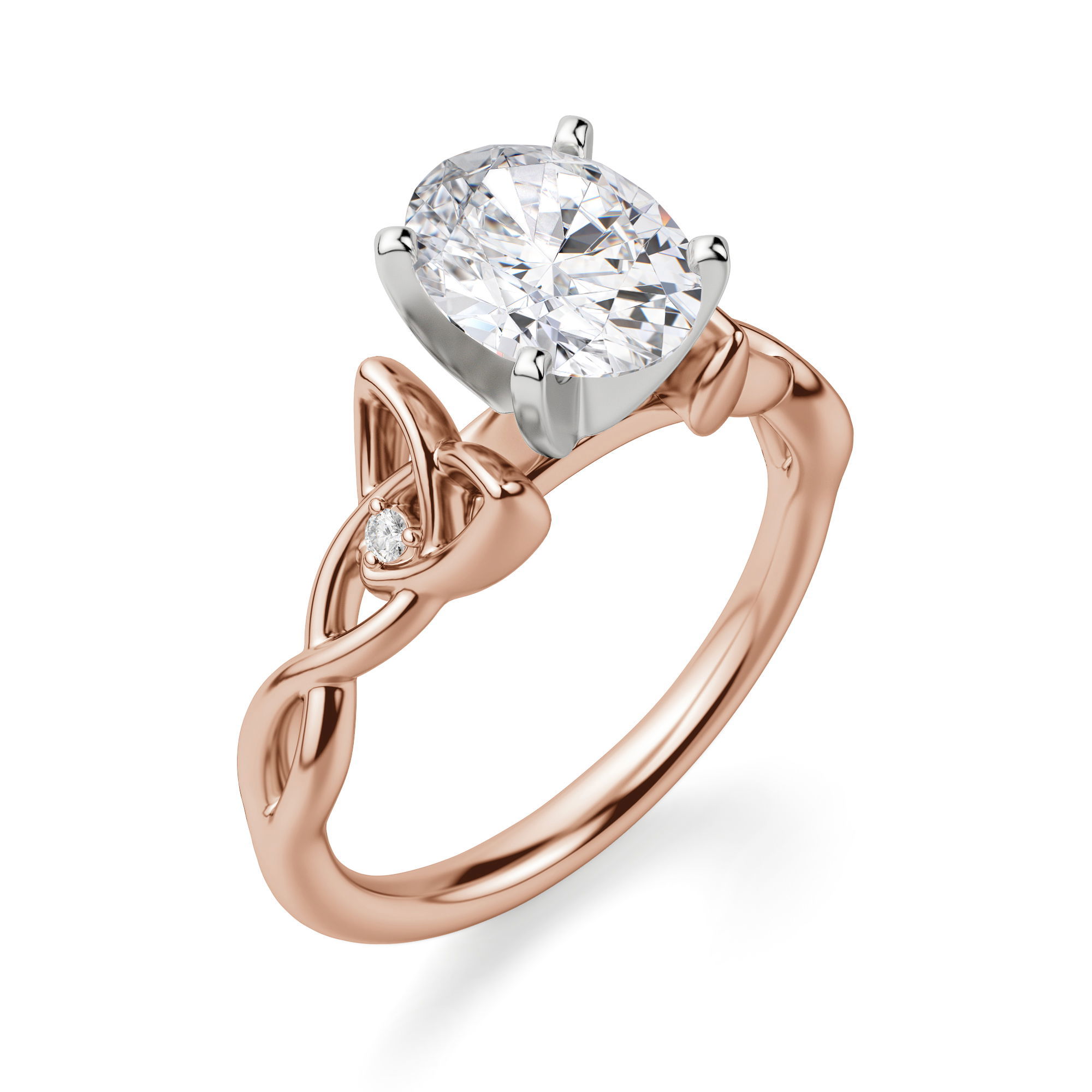 Celtic Knot Oval Cut Engagement Ring