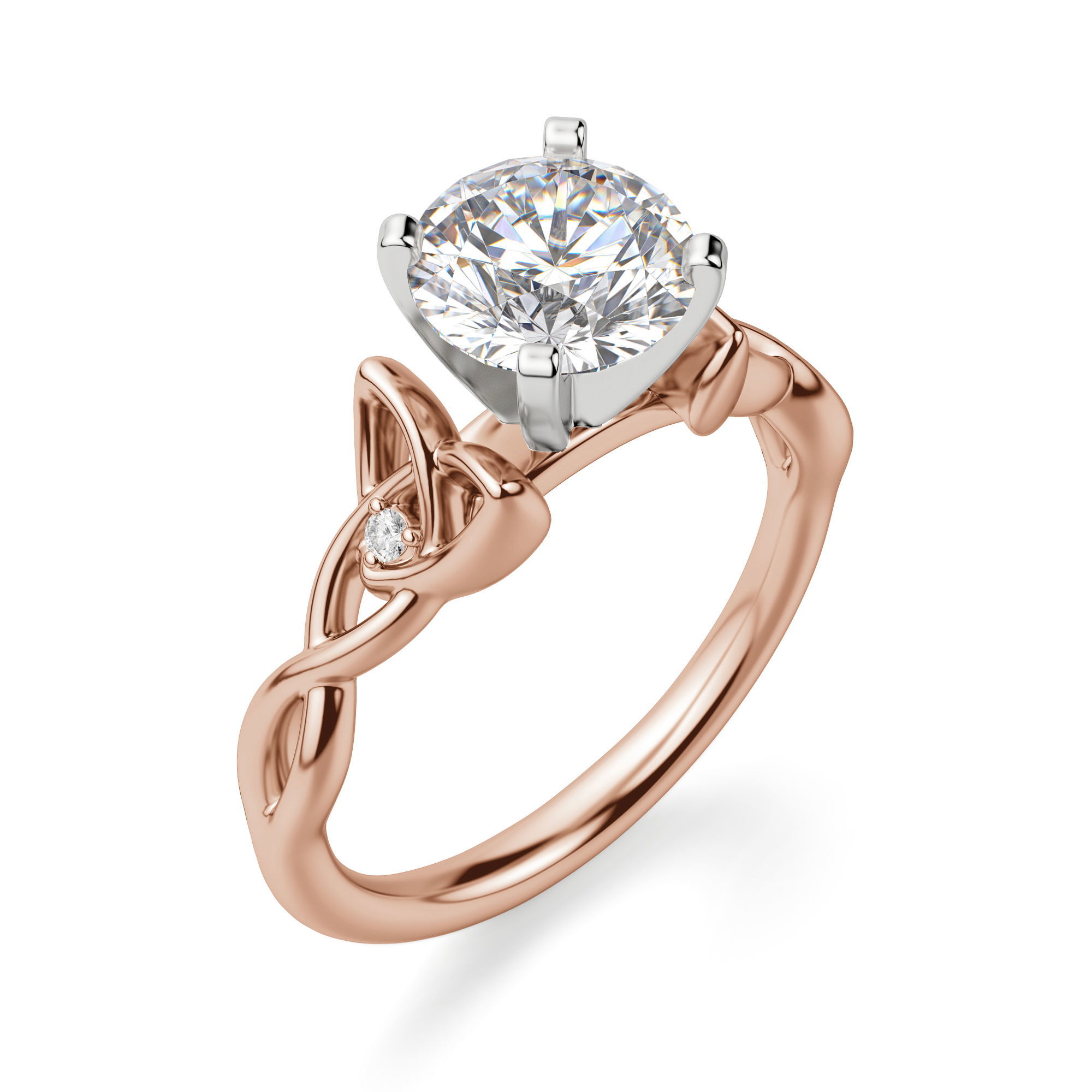 Celtic Knot Round Cut Engagement Ring