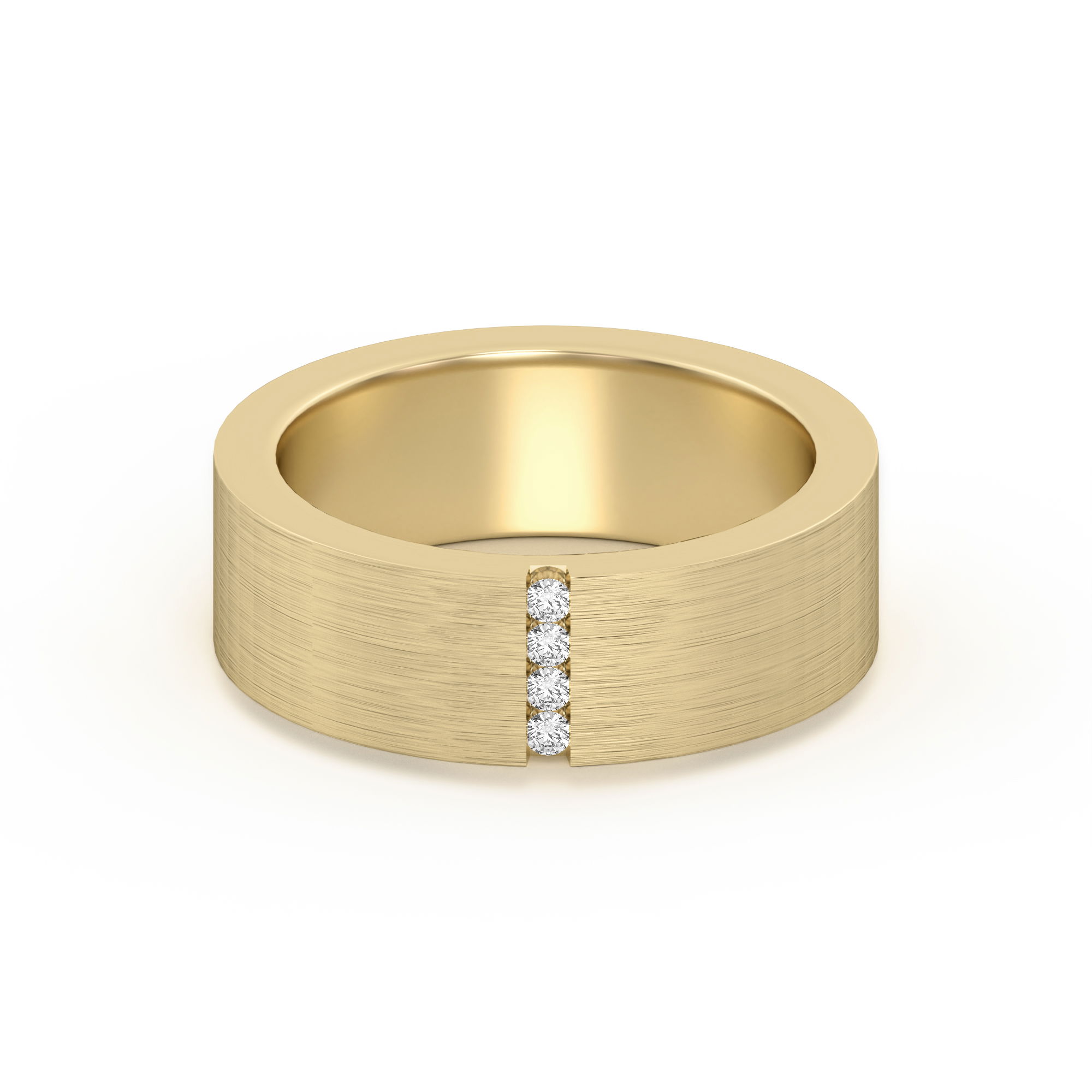 Vertical Channel Set Wedding Band