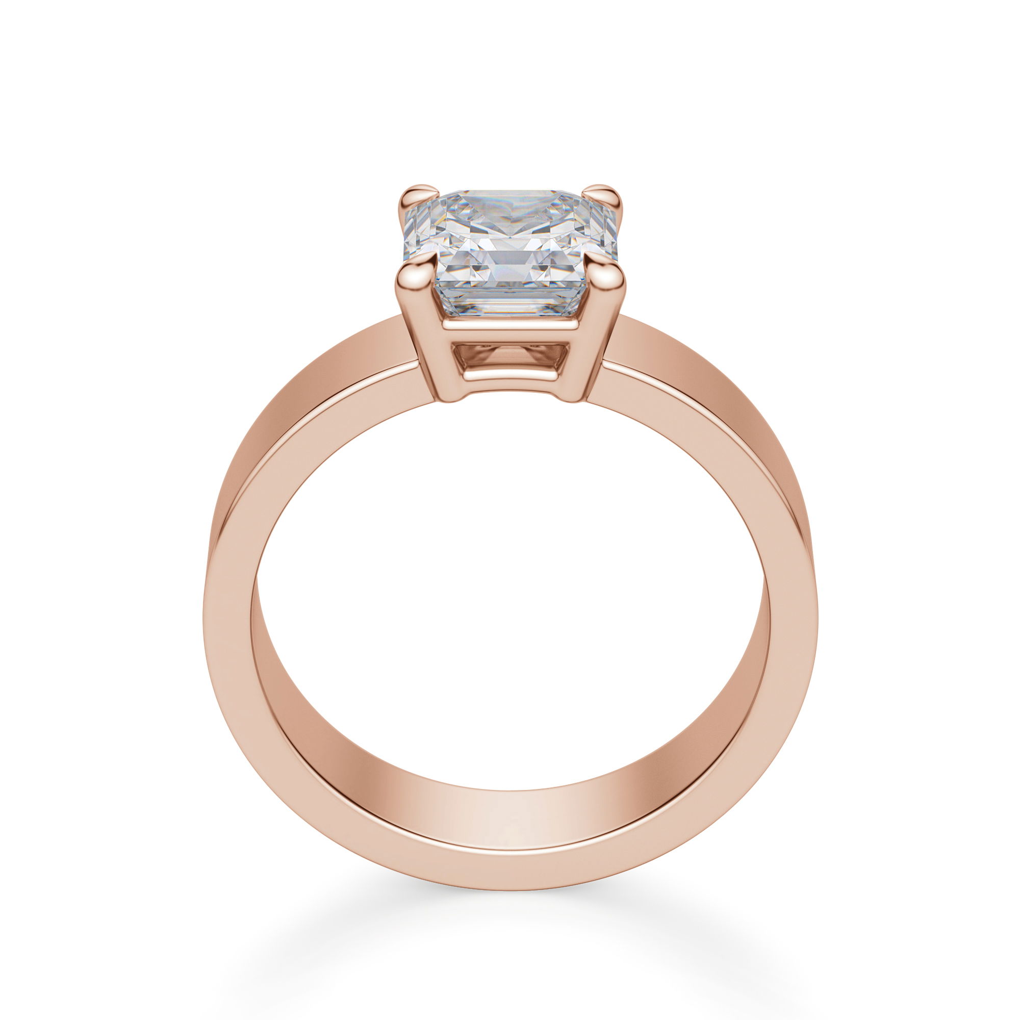 Basket Set Bold Asscher Cut Engagement Ring