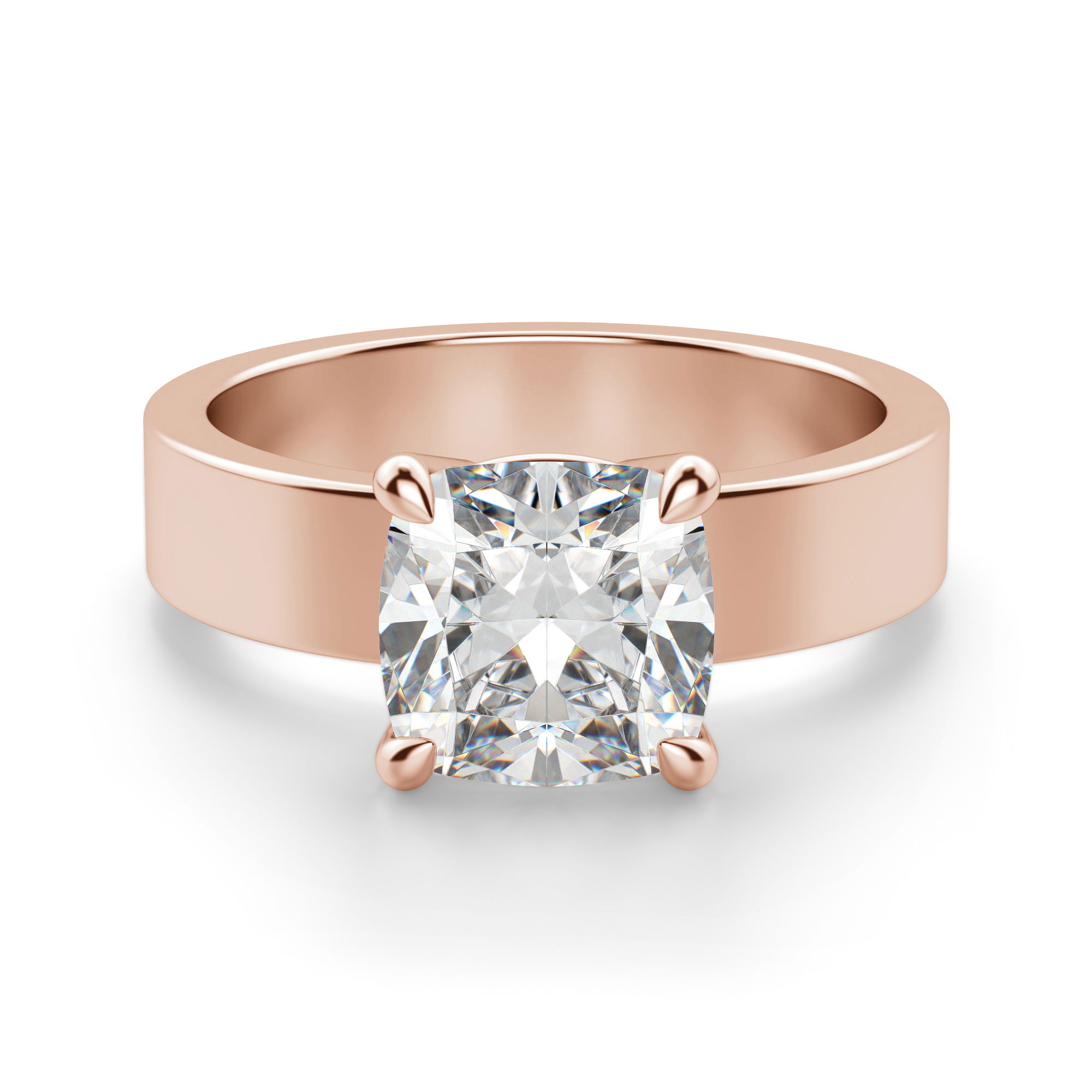 Basket Set Bold Cushion Cut Engagement Ring