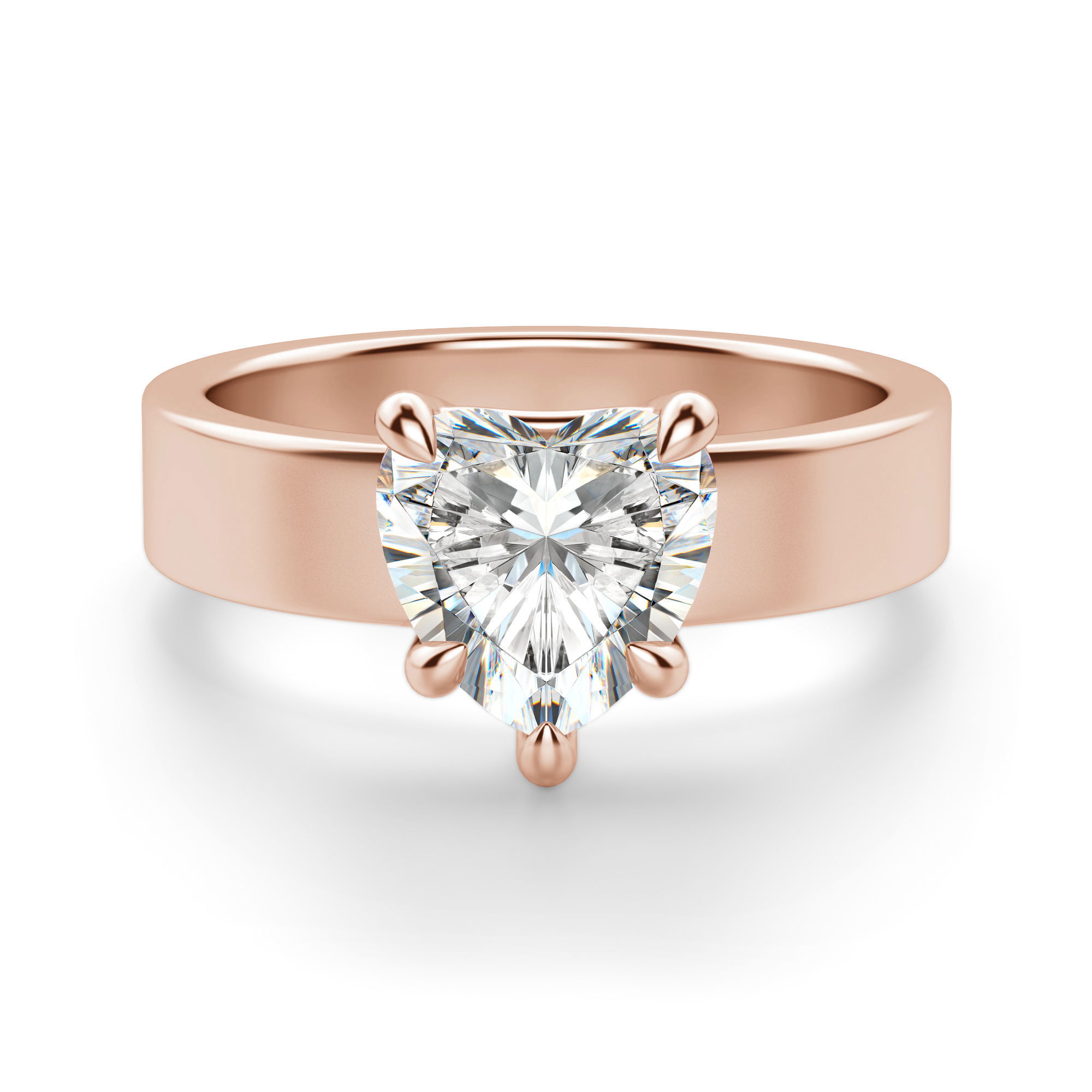 Basket Set Bold Heart Cut Engagement Ring