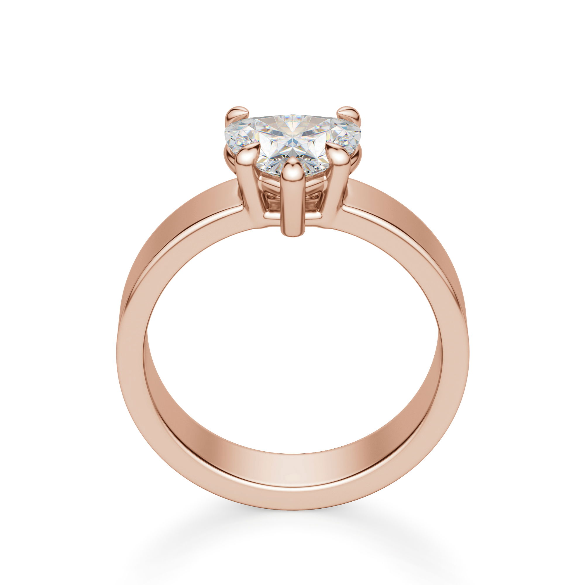 Basket Set Bold Heart Cut Engagement Ring